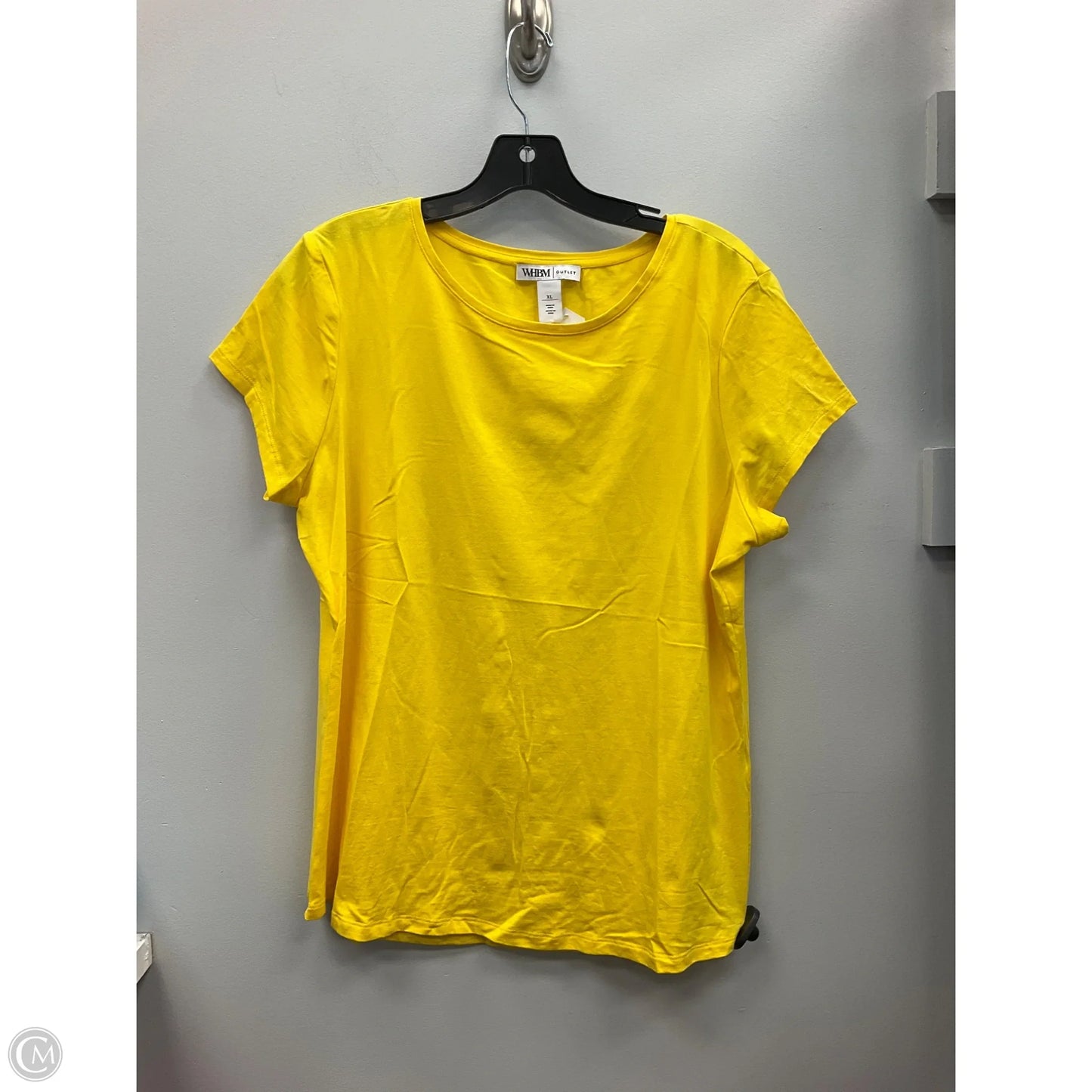 Top Short Sleeve Basic By White House Black Market In Yellow, Size: Xl