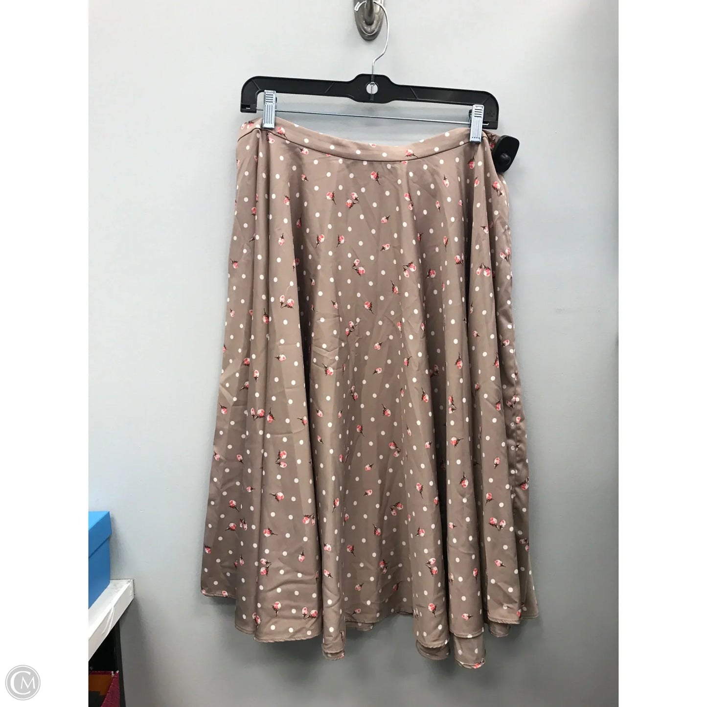 Skirt Midi By Eva Mendes In Polkadot Pattern, Size: 14
