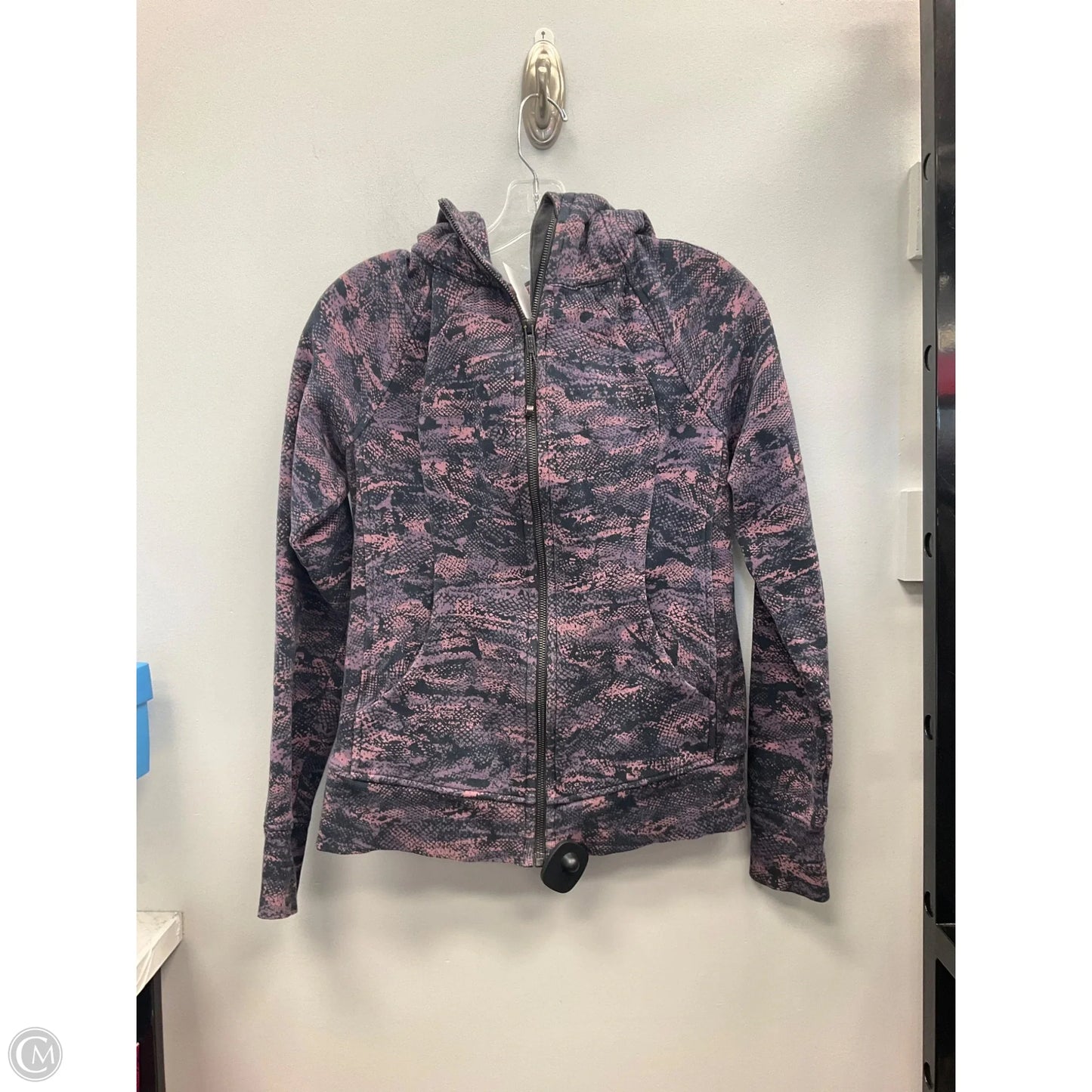 Athletic Jacket By Lululemon In Black & Purple, Size: 6