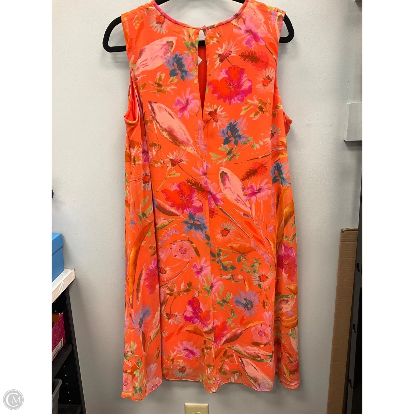 Dress Casual Short By Calvin Klein In Orange, Size: 14
