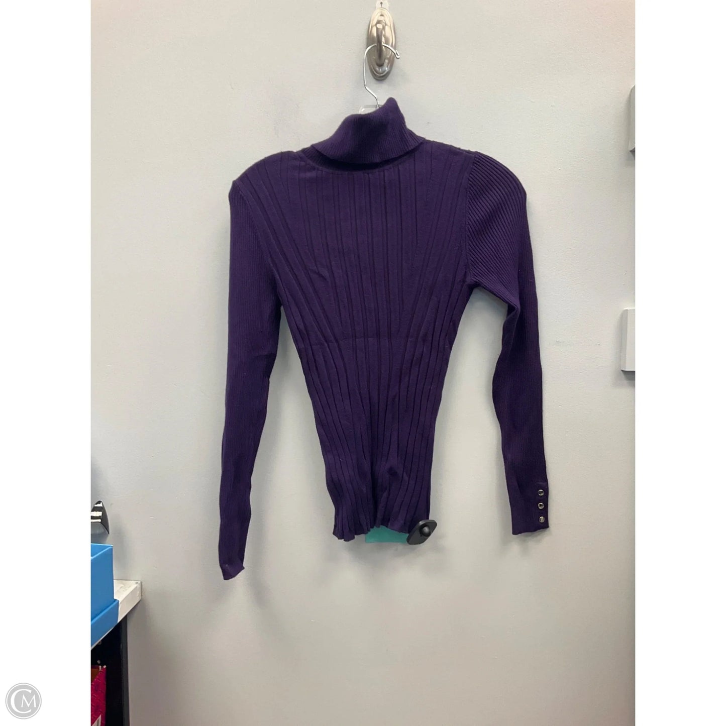Top Long Sleeve By White House Black Market In Purple, Size: S