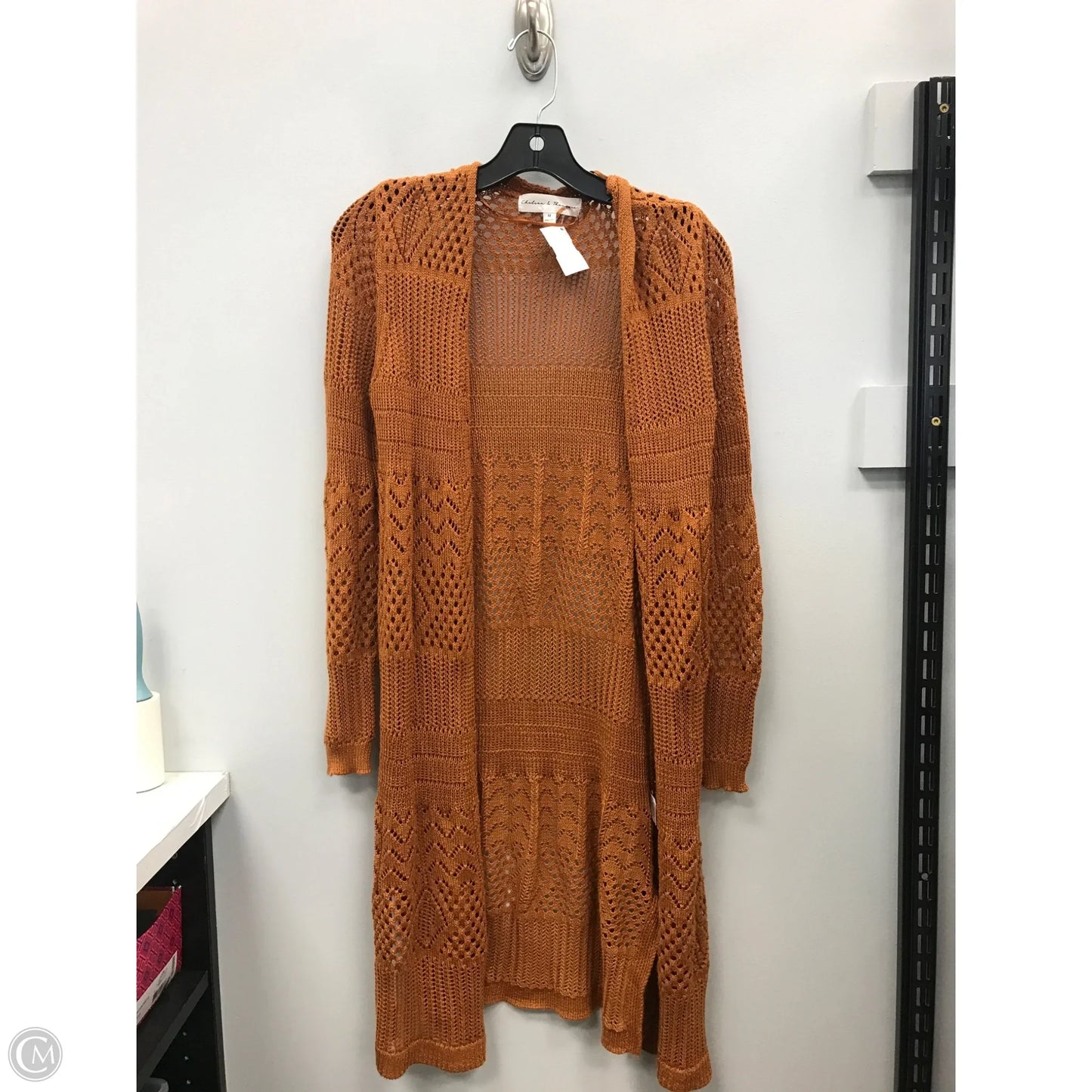 Sweater Cardigan By Chelsea And Theodore In Copper, Size: M