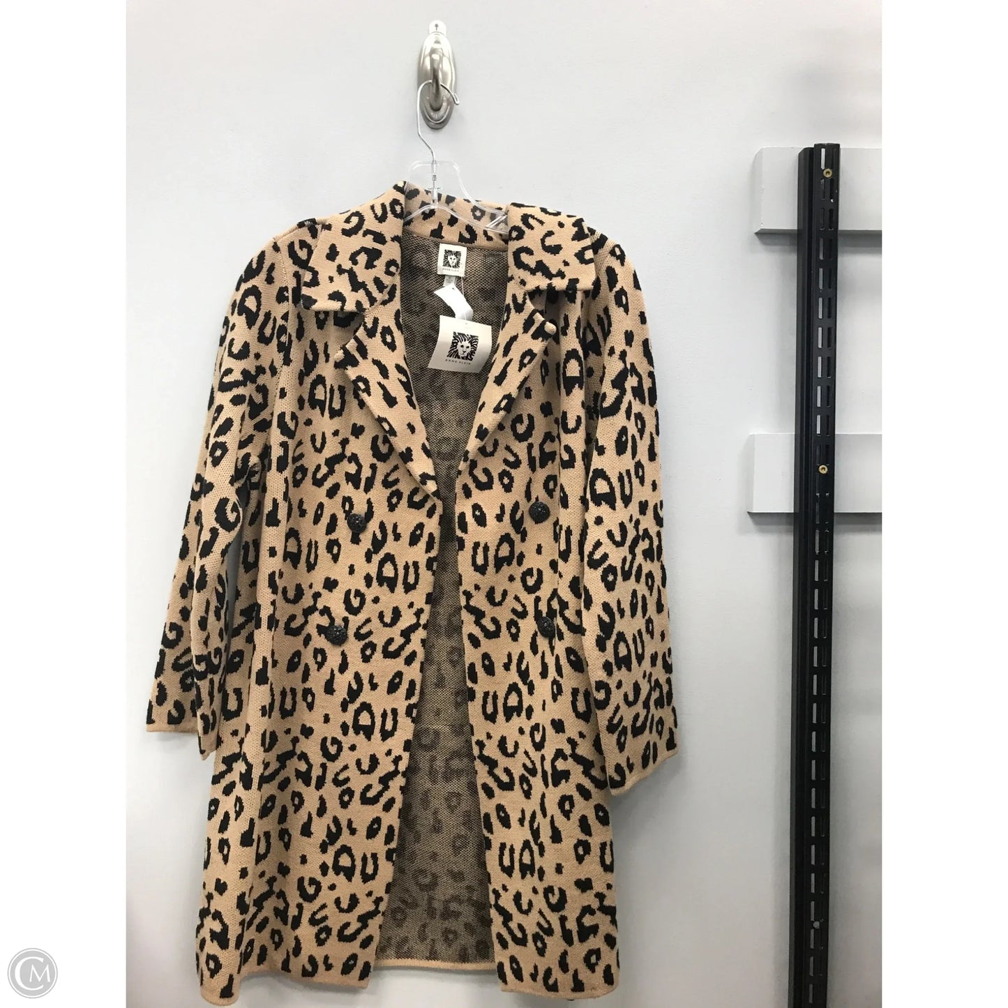 Sweater Cardigan By Anne Klein In Animal Print, Size: M