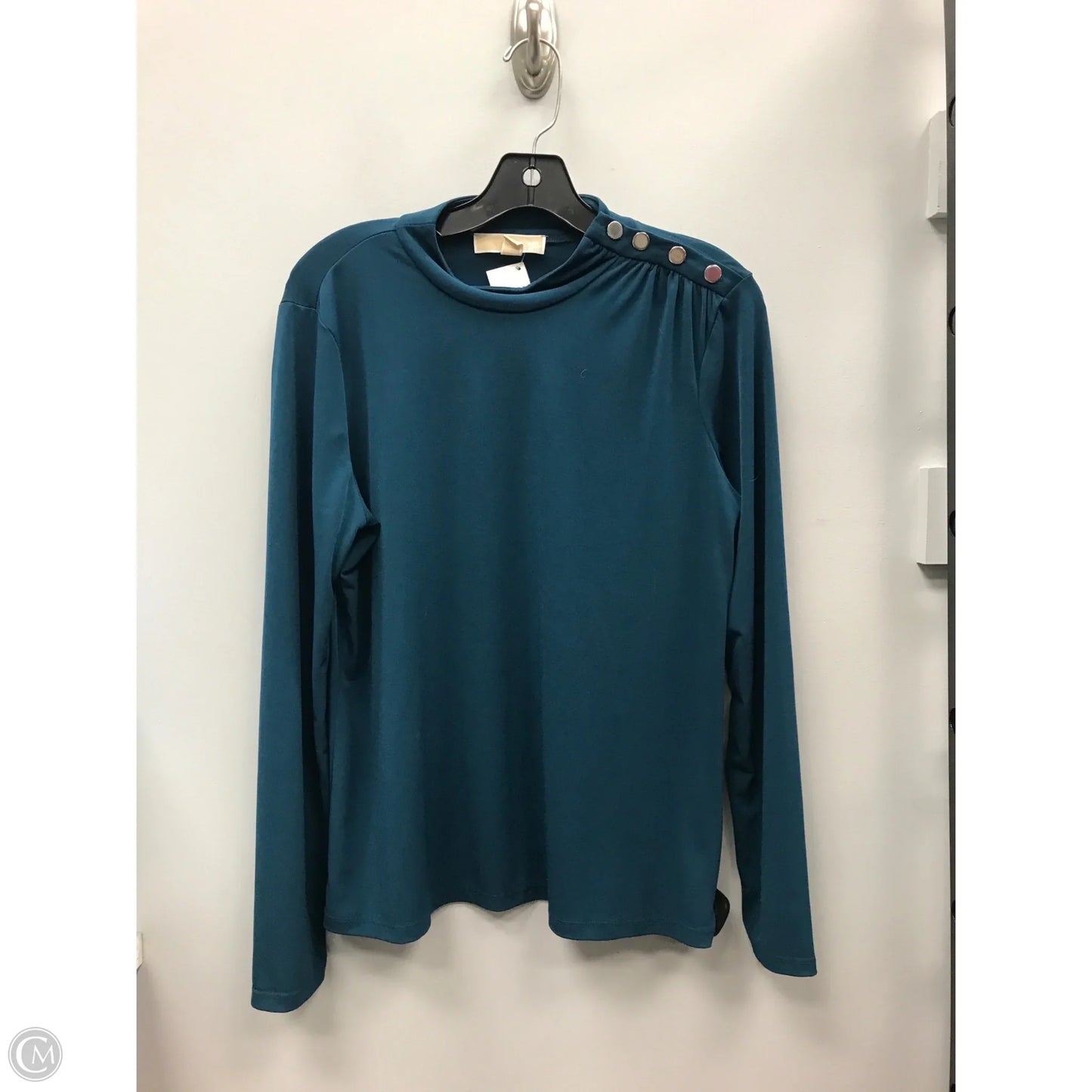 Top Long Sleeve By Michael By Michael Kors In Teal, Size: L
