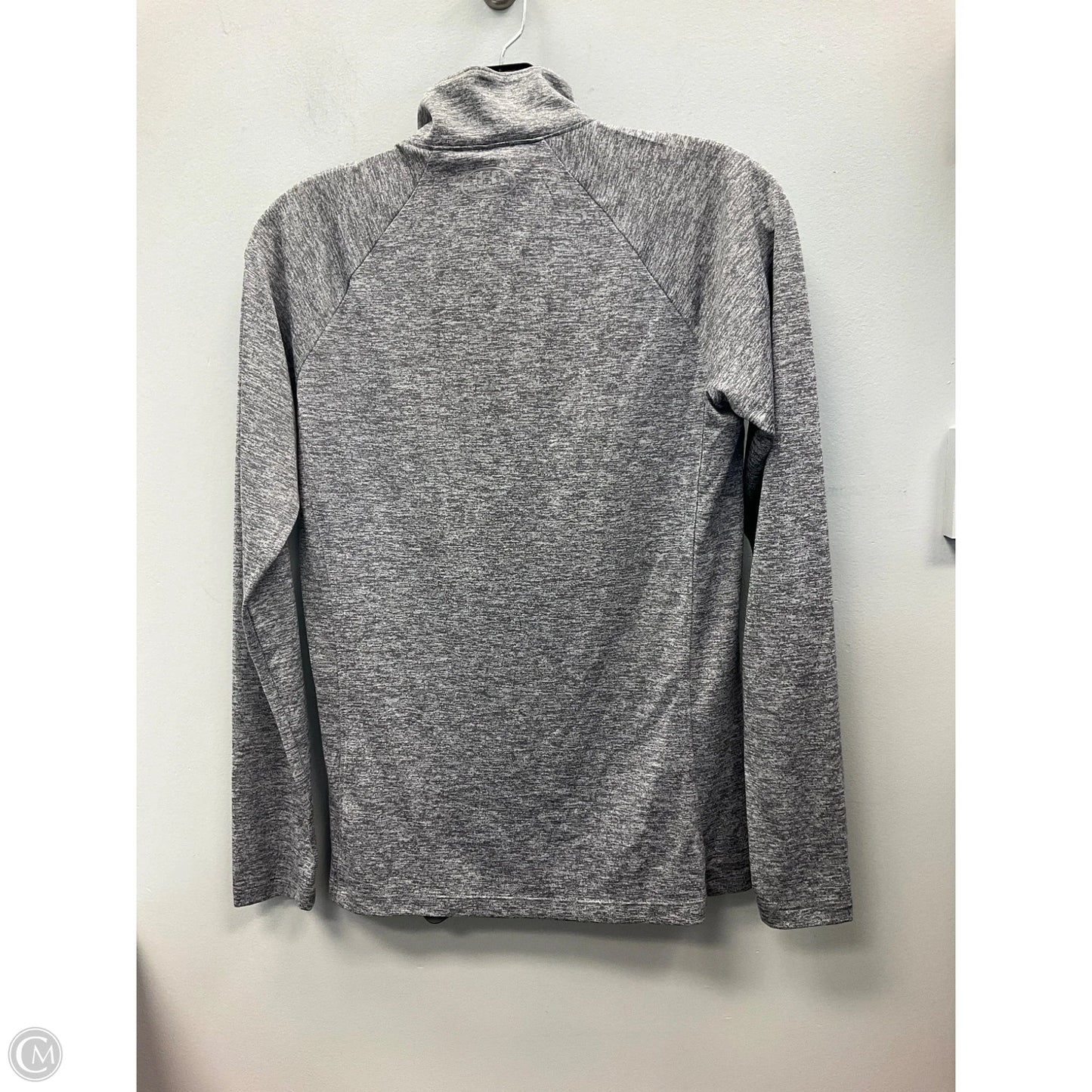 Athletic Top Long Sleeve Collar By Under Armour In Grey, Size: S