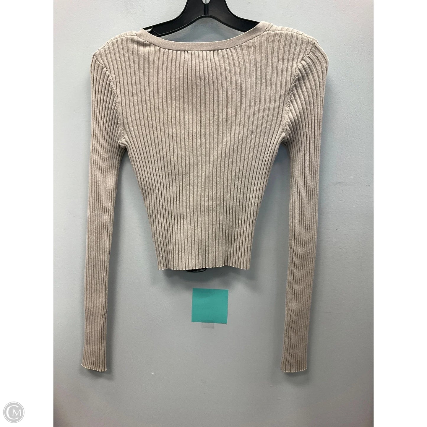 Top Long Sleeve By H&m In Cream, Size: S
