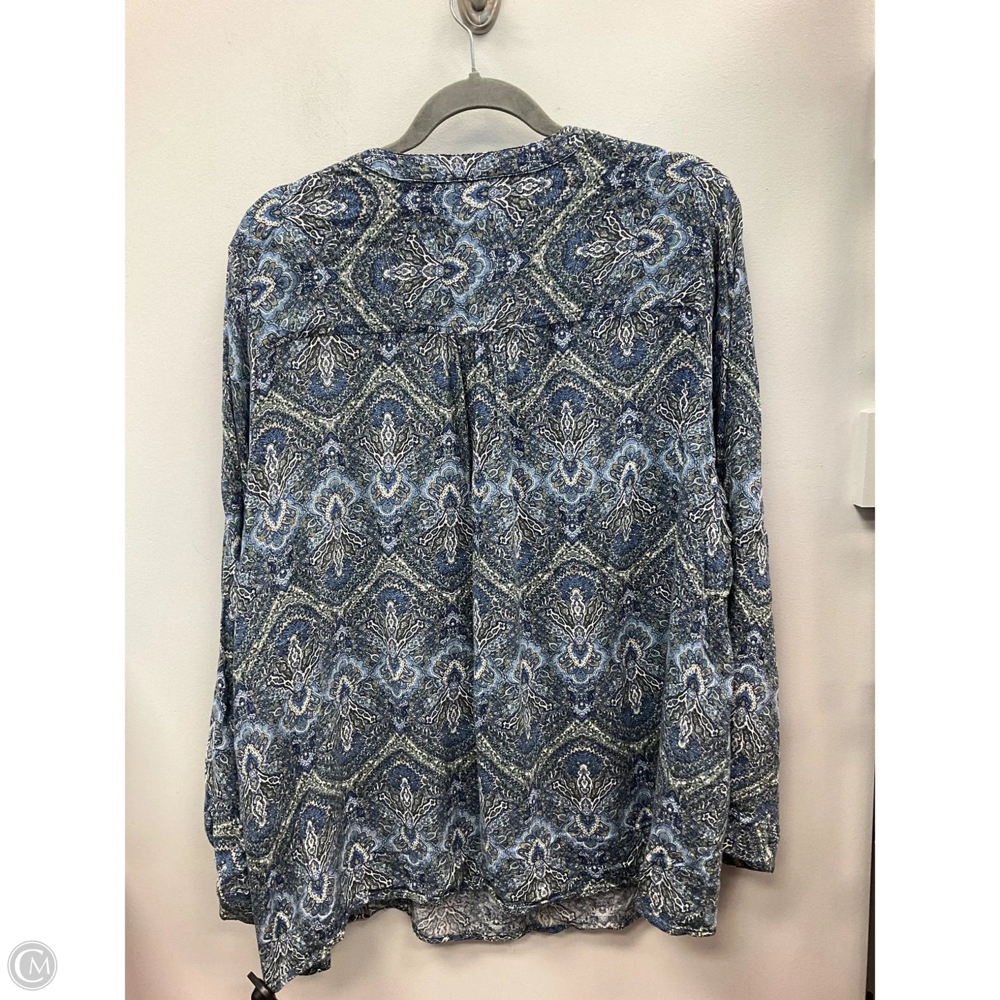 Top Long Sleeve By Roz And Ali In Blue & Green, Size: 3x