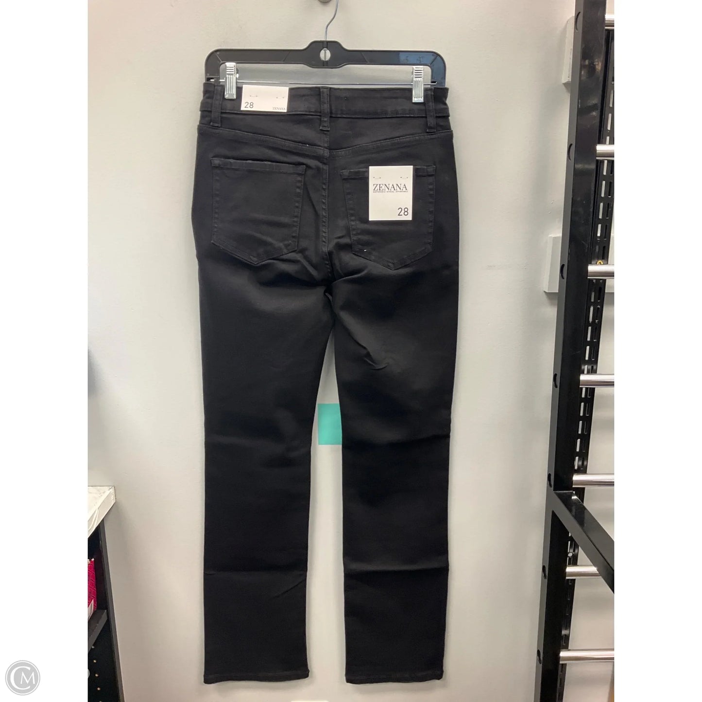 Jeans Straight By Zenana In Black Denim, Size: 6