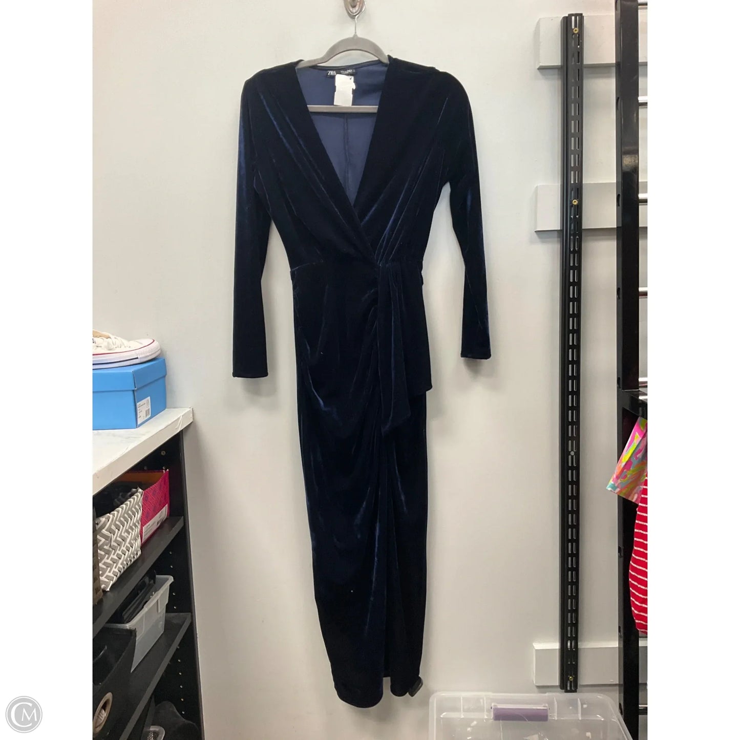Dress Party Long By Zara In Blue, Size: S