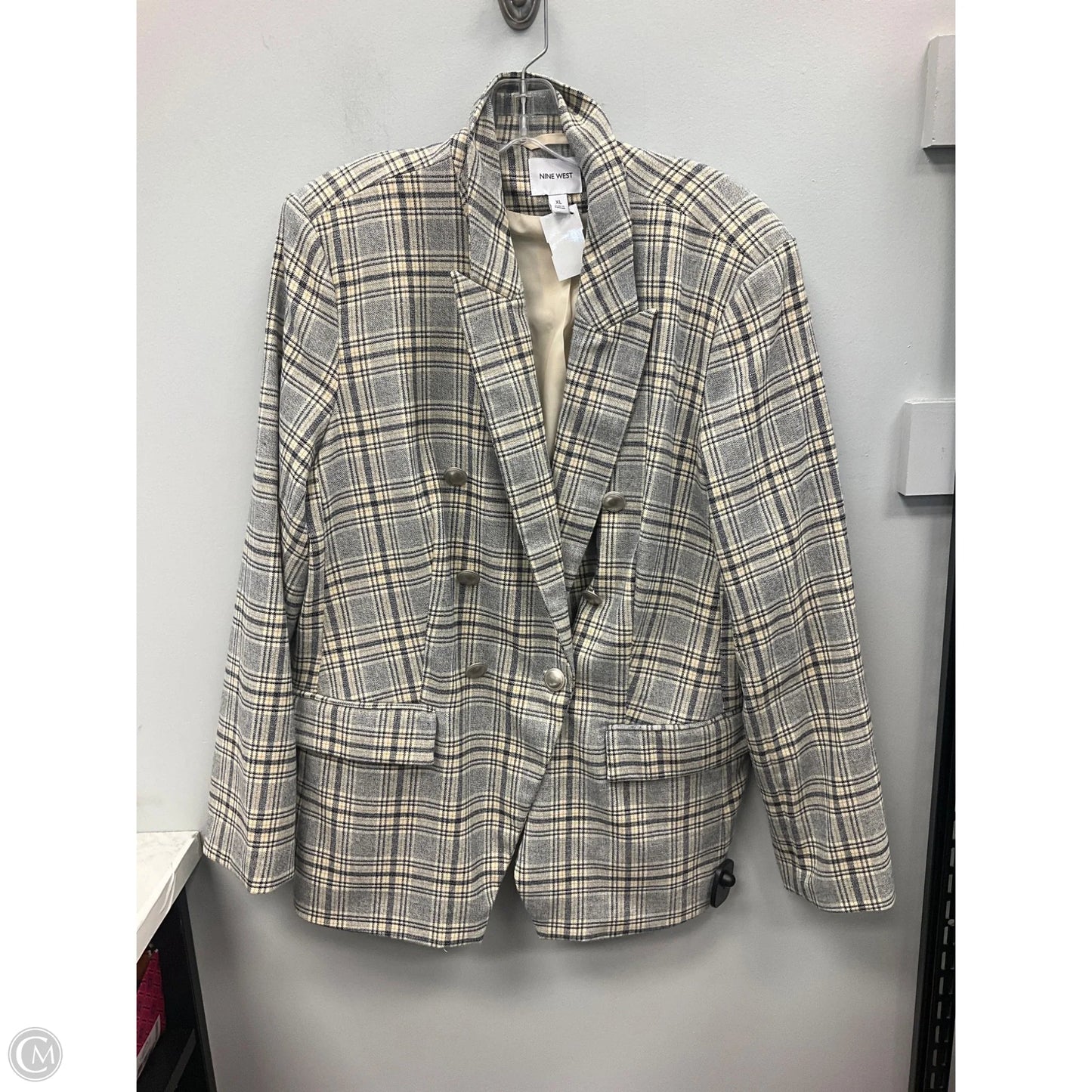 Blazer By Nine West In Plaid Pattern, Size: Xl
