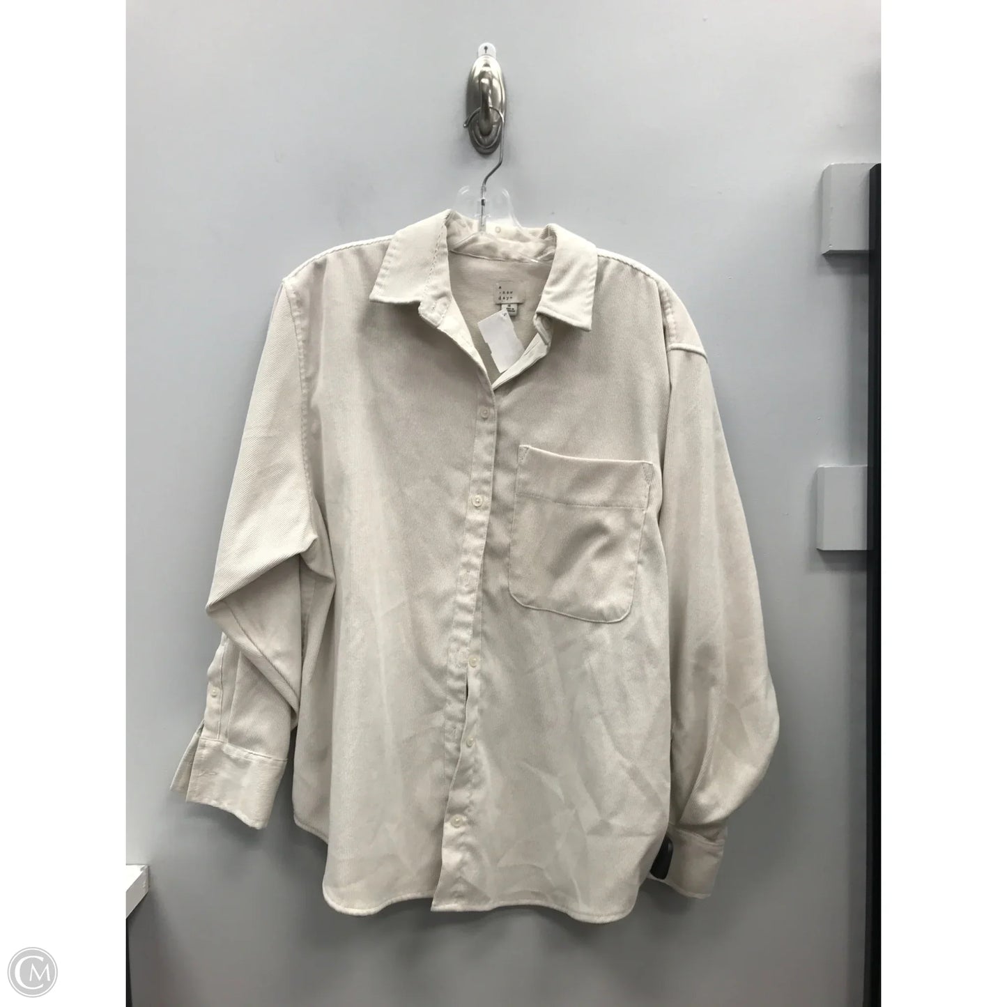 Top Long Sleeve By A New Day In Cream, Size: S