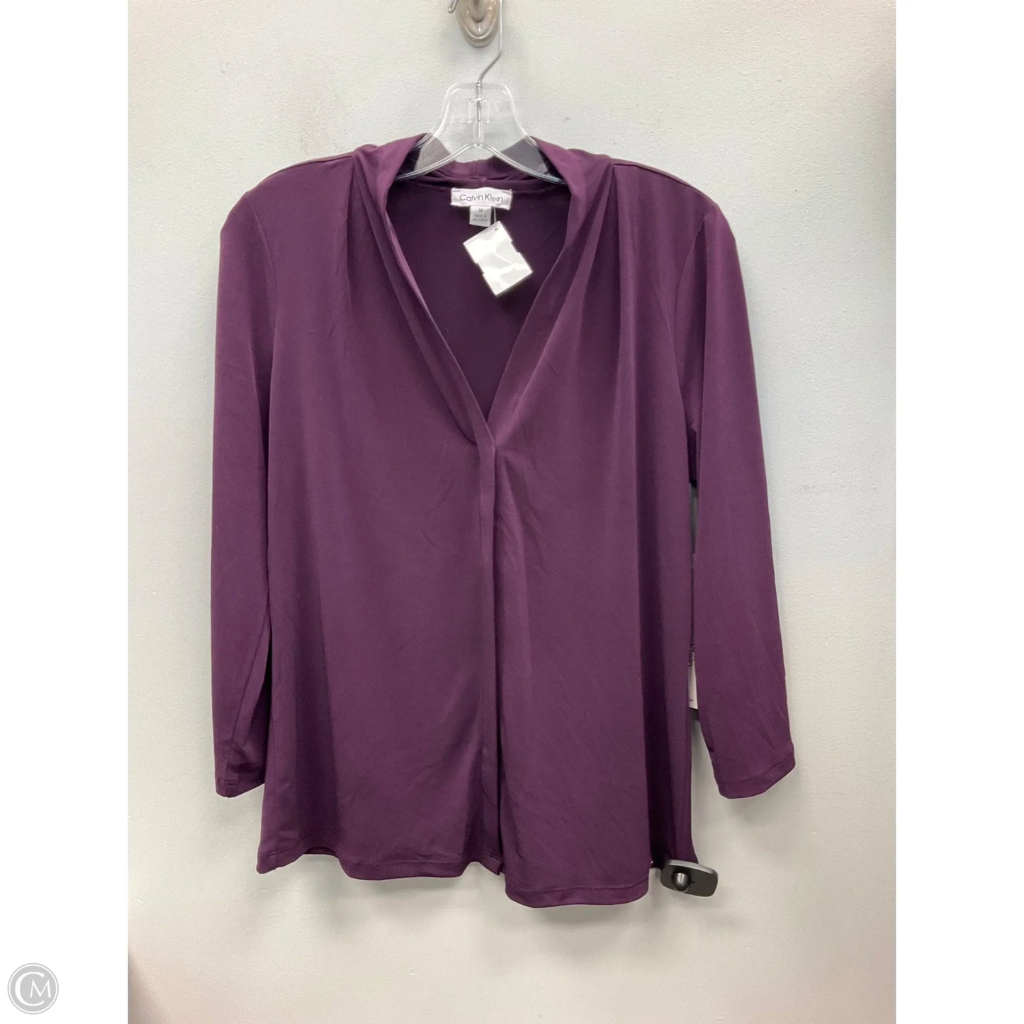 Top Long Sleeve By Calvin Klein In Purple, Size: M