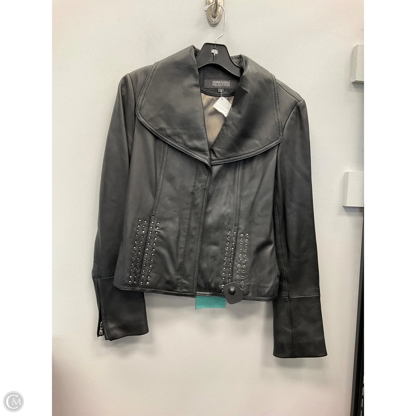 Jacket Leather By Kenneth Cole Reaction In Black, Size: S