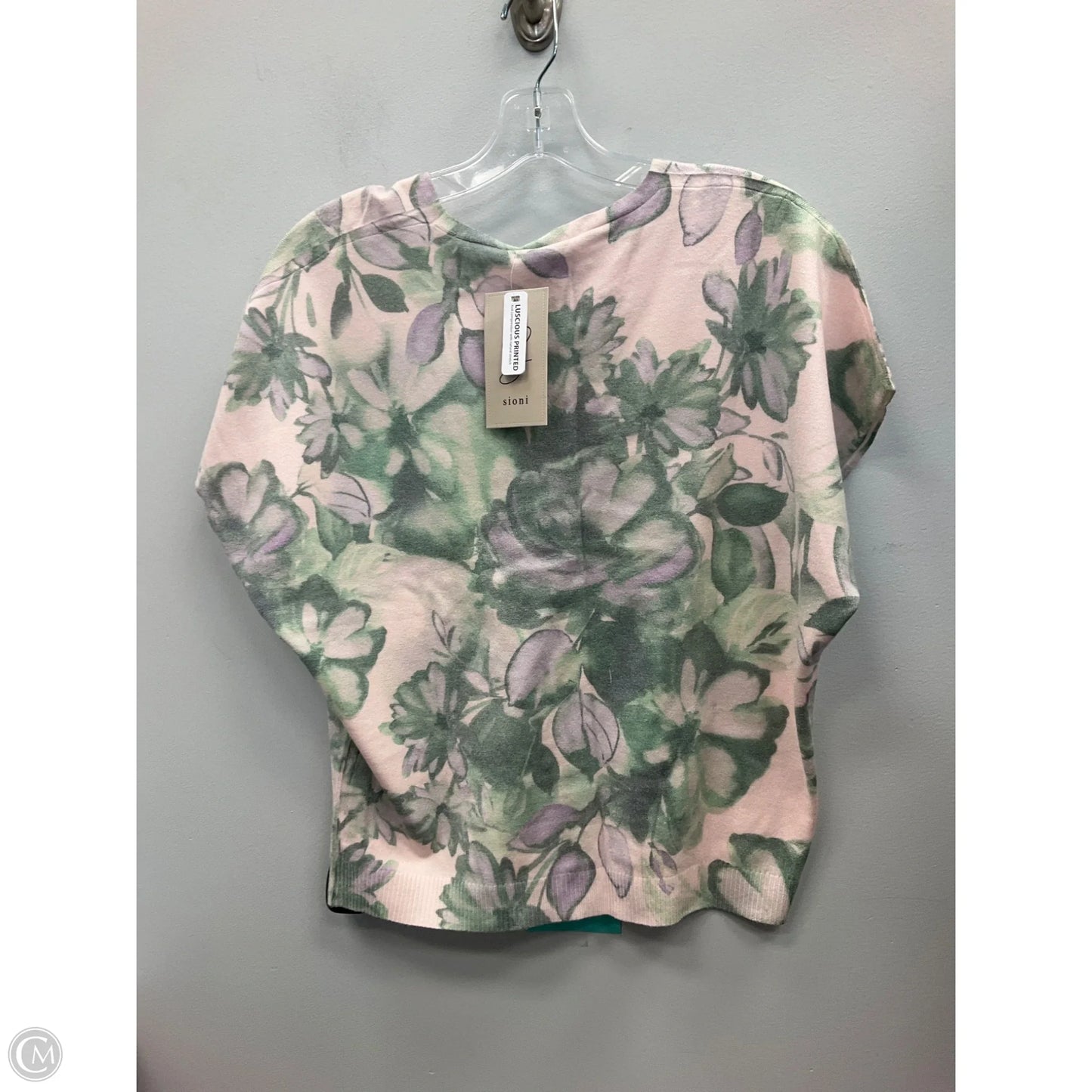 Top Short Sleeve By Sioni In Floral Print, Size: M