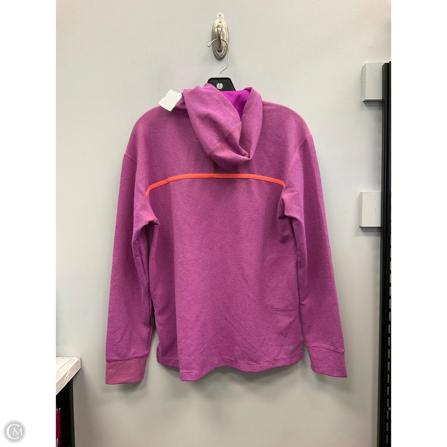 Athletic Top Long Sleeve Hoodie By New Balance In Orange & Pink, Size: M