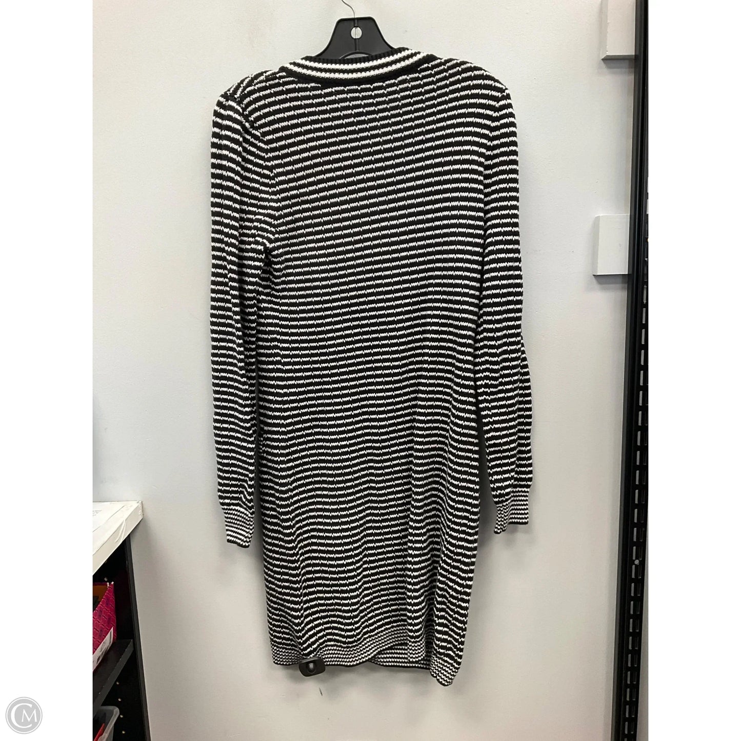 Dress Sweater By Nicole Miller In Striped Pattern, Size: M