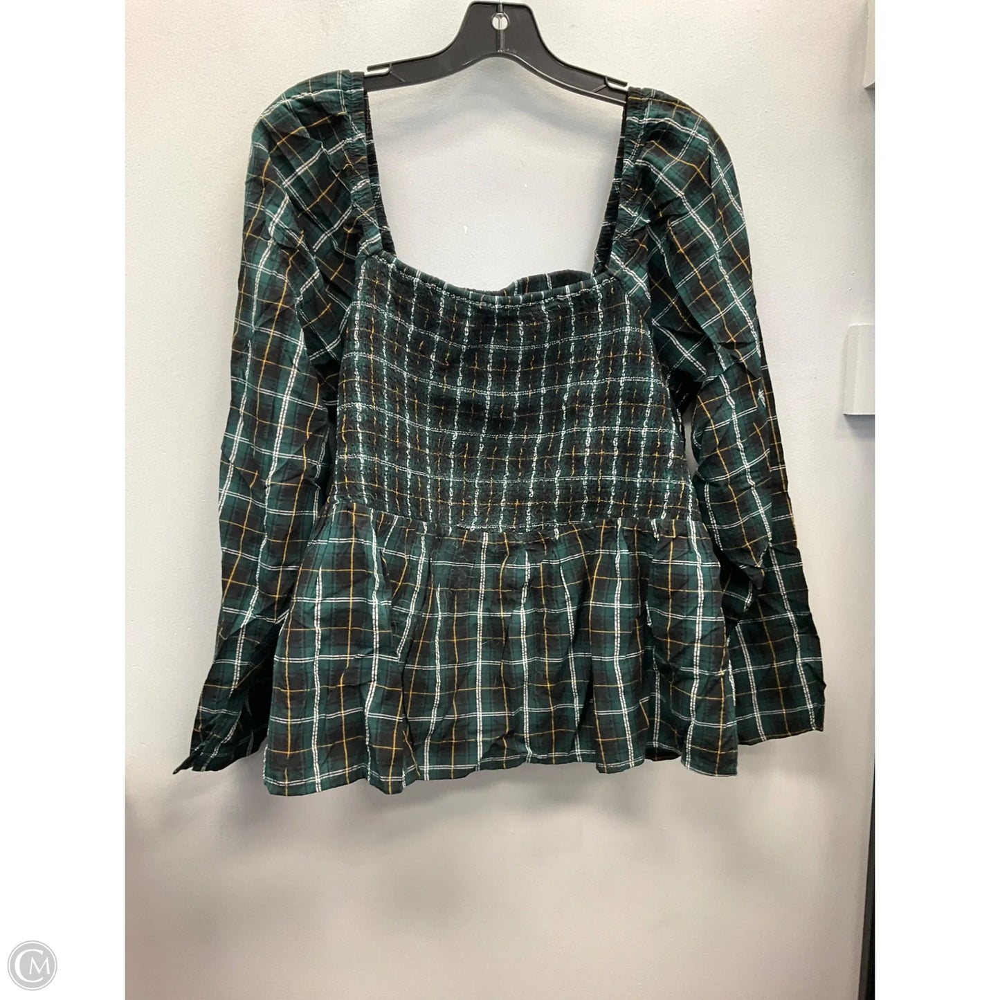 Top Long Sleeve By Old Navy In Plaid Pattern, Size: Xxl