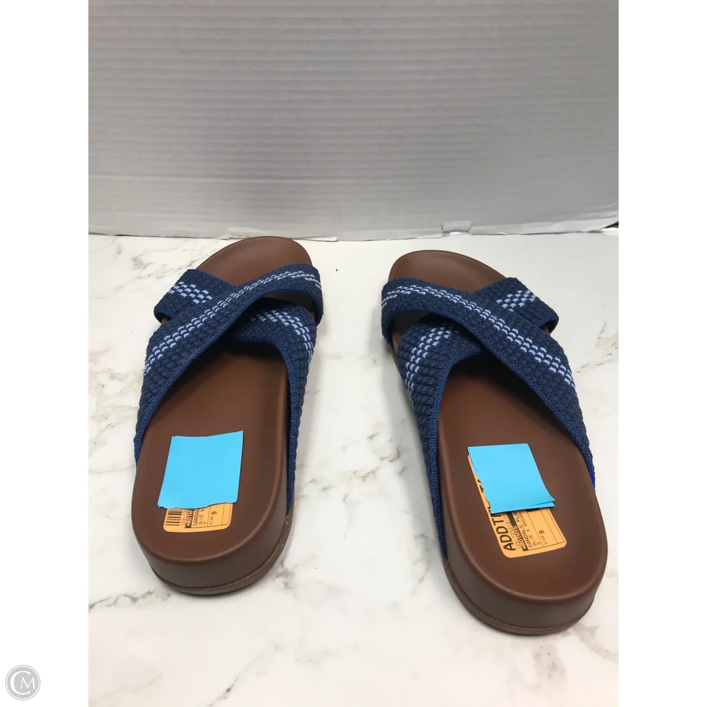 Sandals Flats By Rothys In Blue & Brown, Size: 9