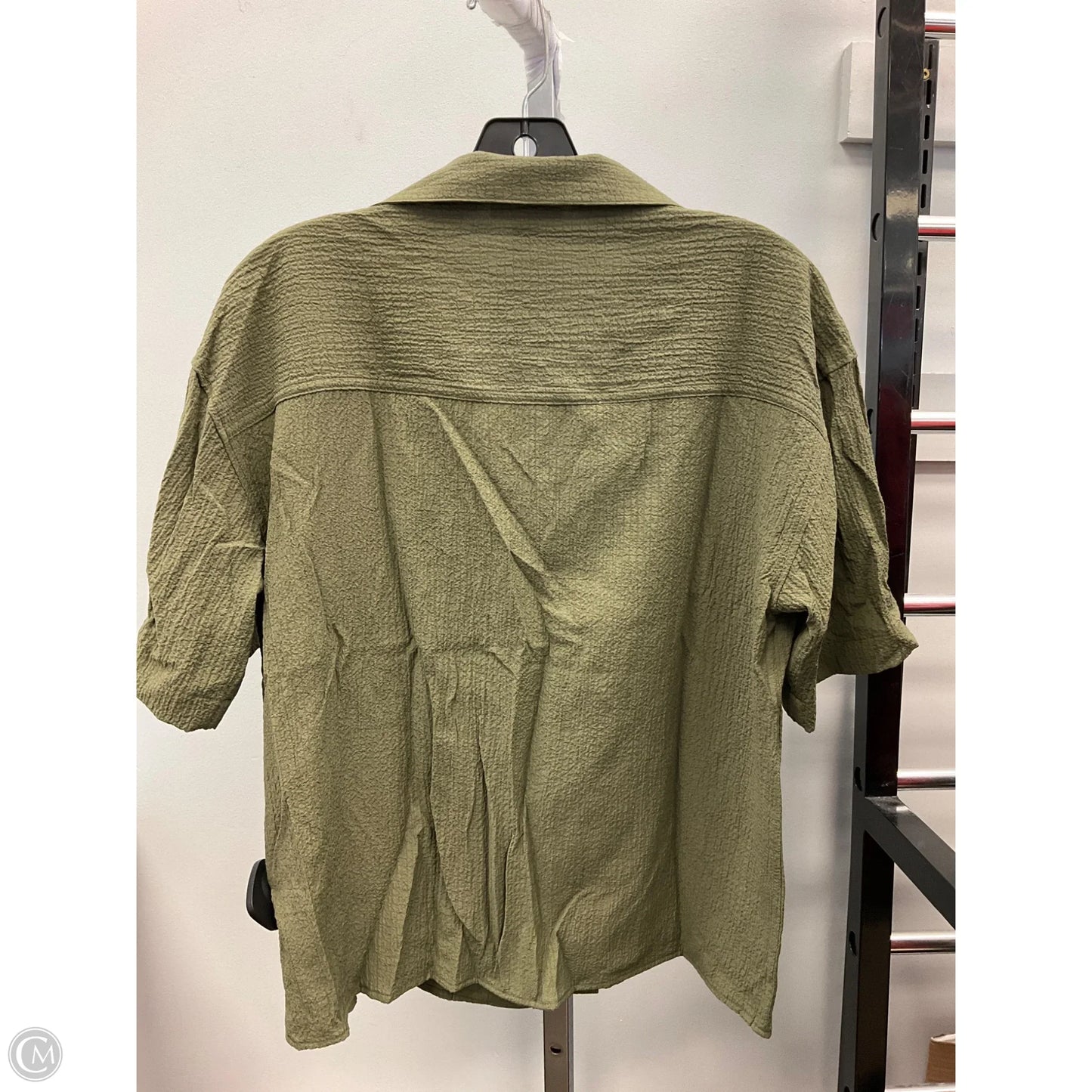 Top Short Sleeve By Calvin Klein In Green, Size: S