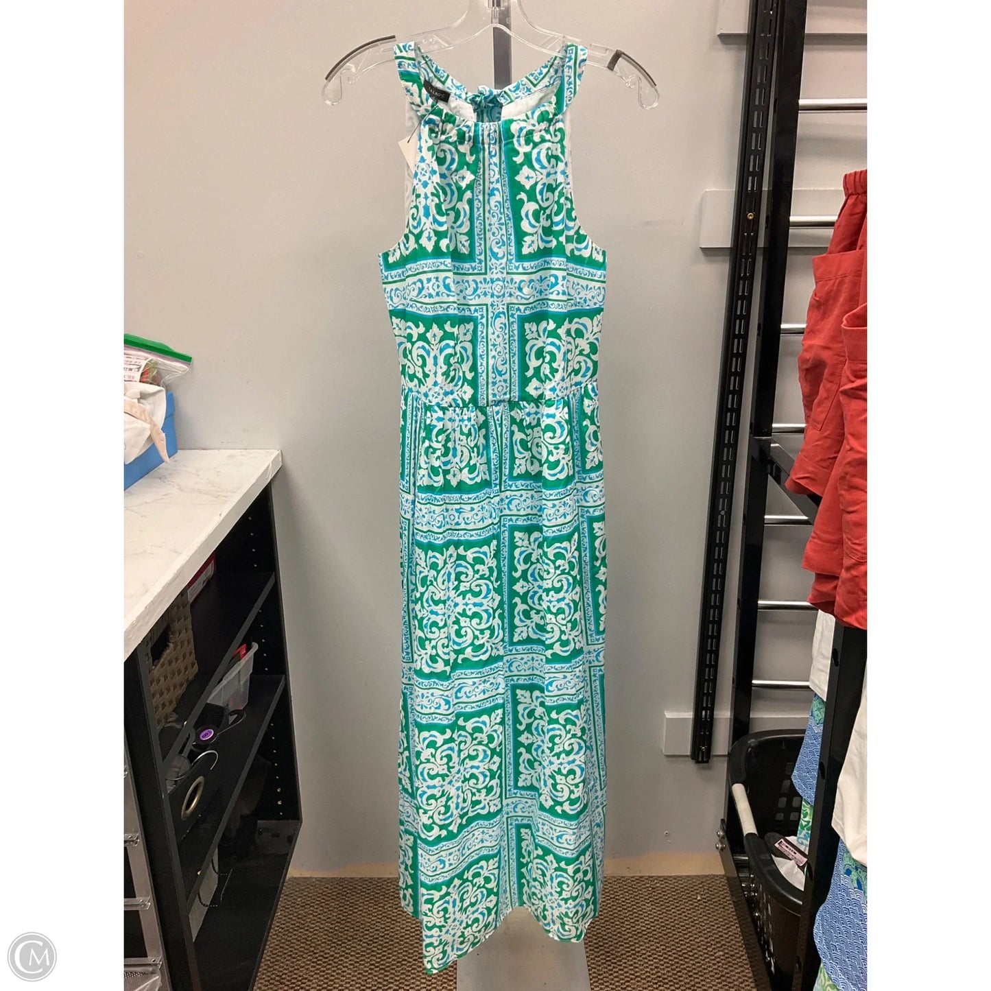 Dress Casual Midi By Talbots In Blue & Green, Size: 4