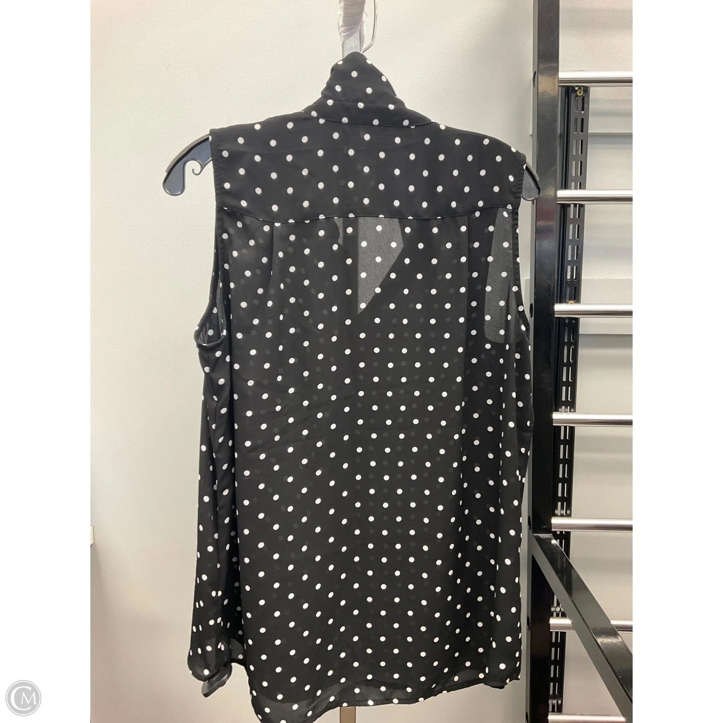Top Sleeveless By Anne Klein In Black & White, Size: M