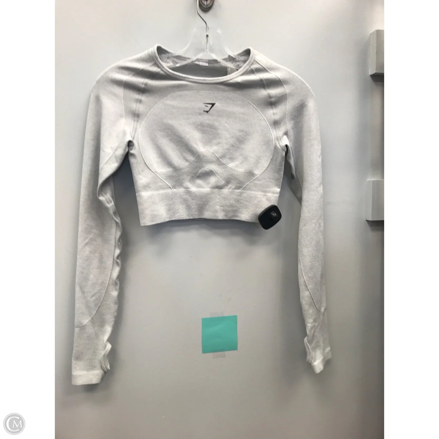 Athletic Top Long Sleeve Crewneck By Gym Shark In Grey, Size: S
