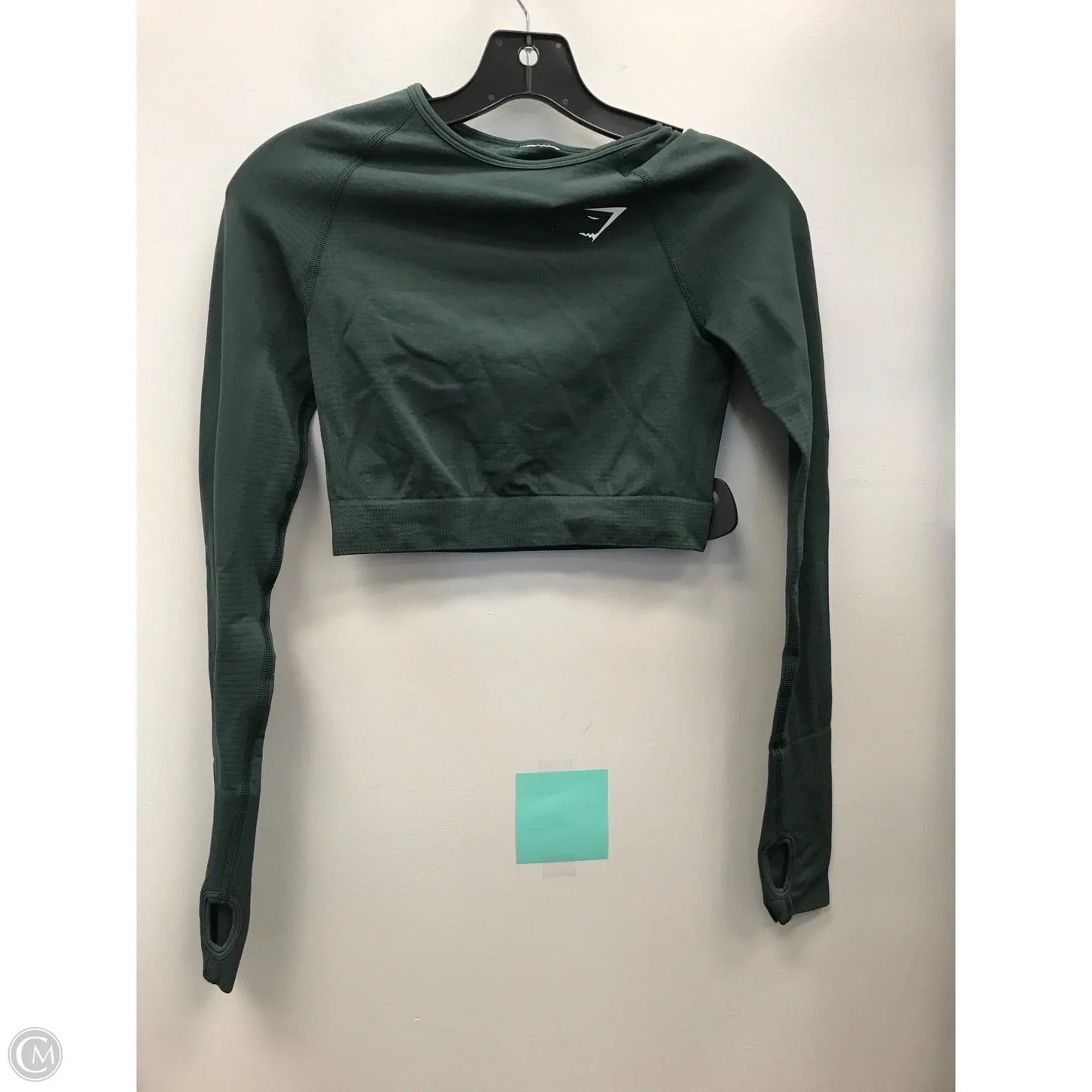 Athletic Top Long Sleeve Crewneck By Gym Shark In Green, Size: S