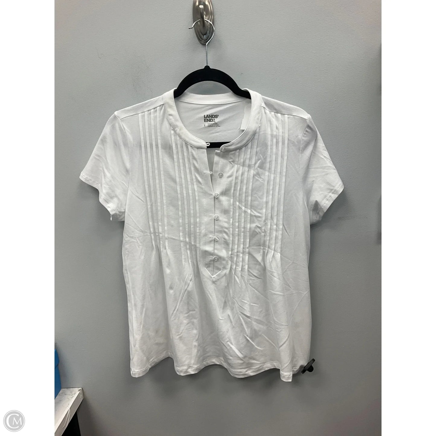 Top Short Sleeve By Lands End In White, Size: S