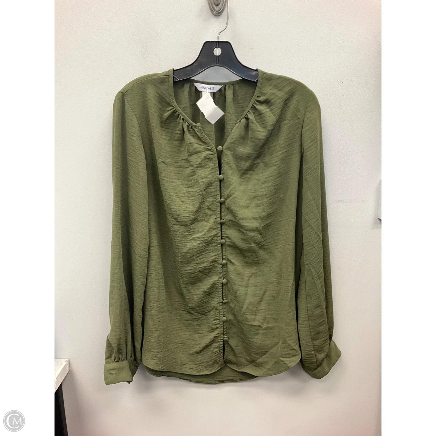 Top Long Sleeve By Nine West In Green, Size: S