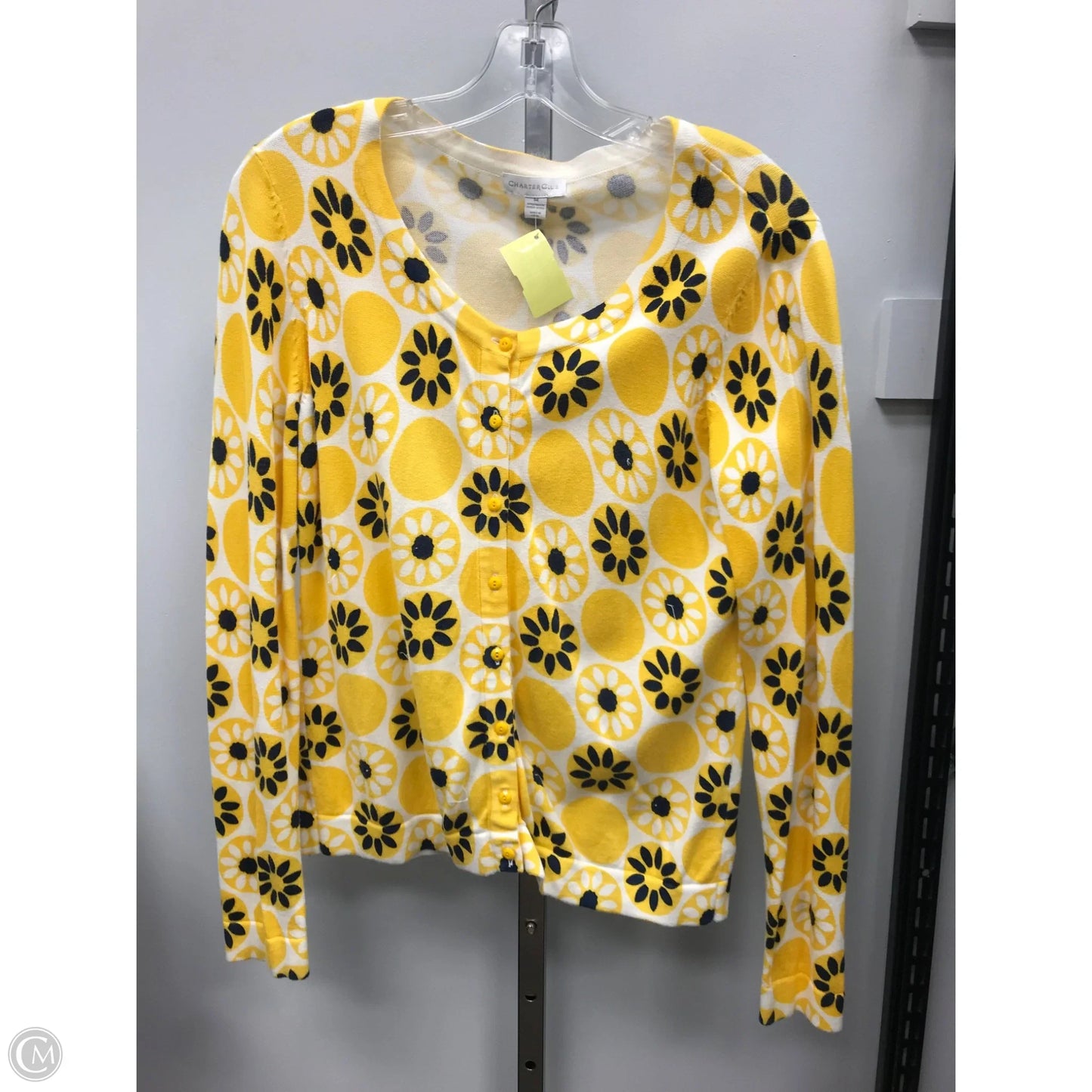 Cardigan By Charter Club In Yellow, Size: M