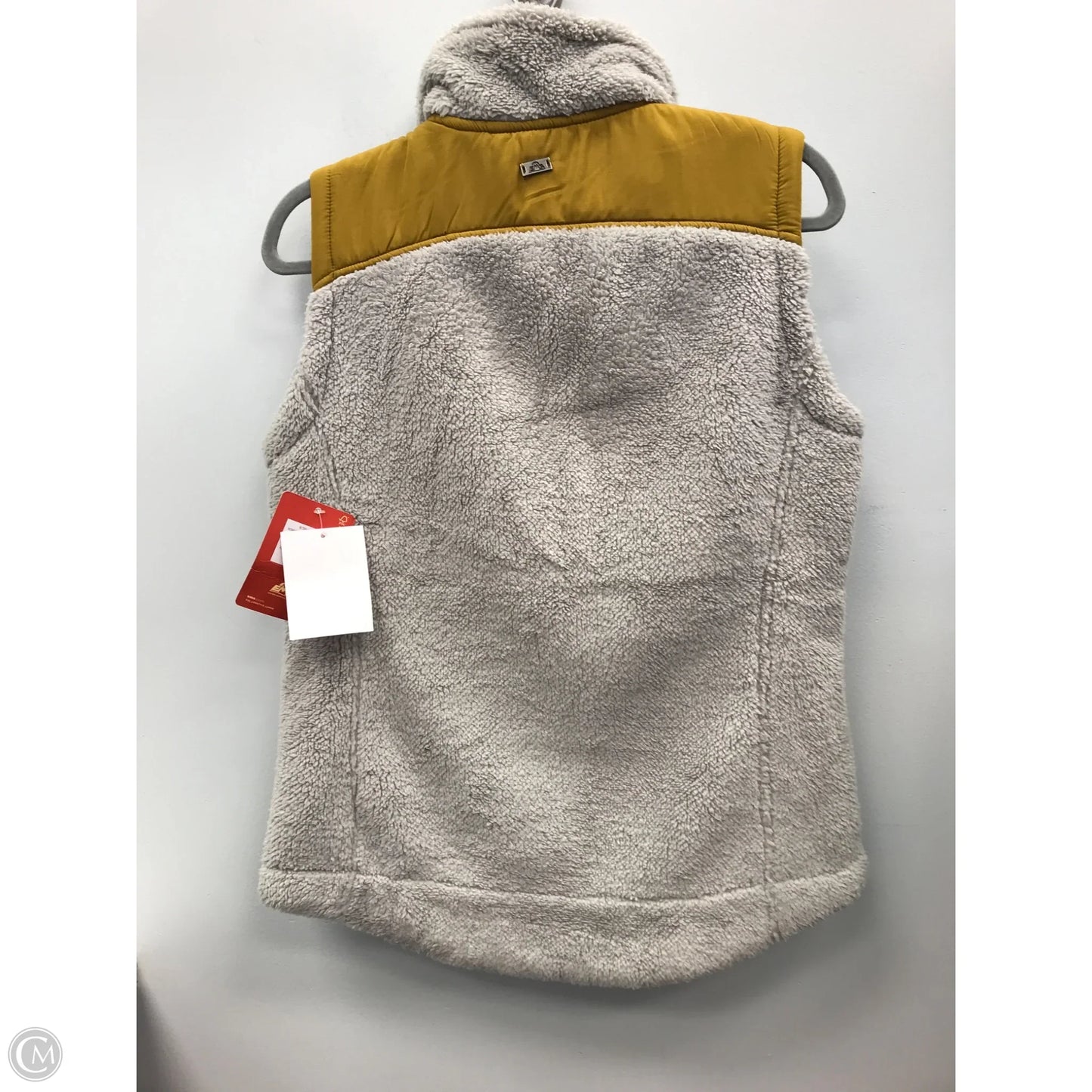 Vest Faux Fur & Sherpa By Clothes Mentor In Grey & Yellow, Size: Xs