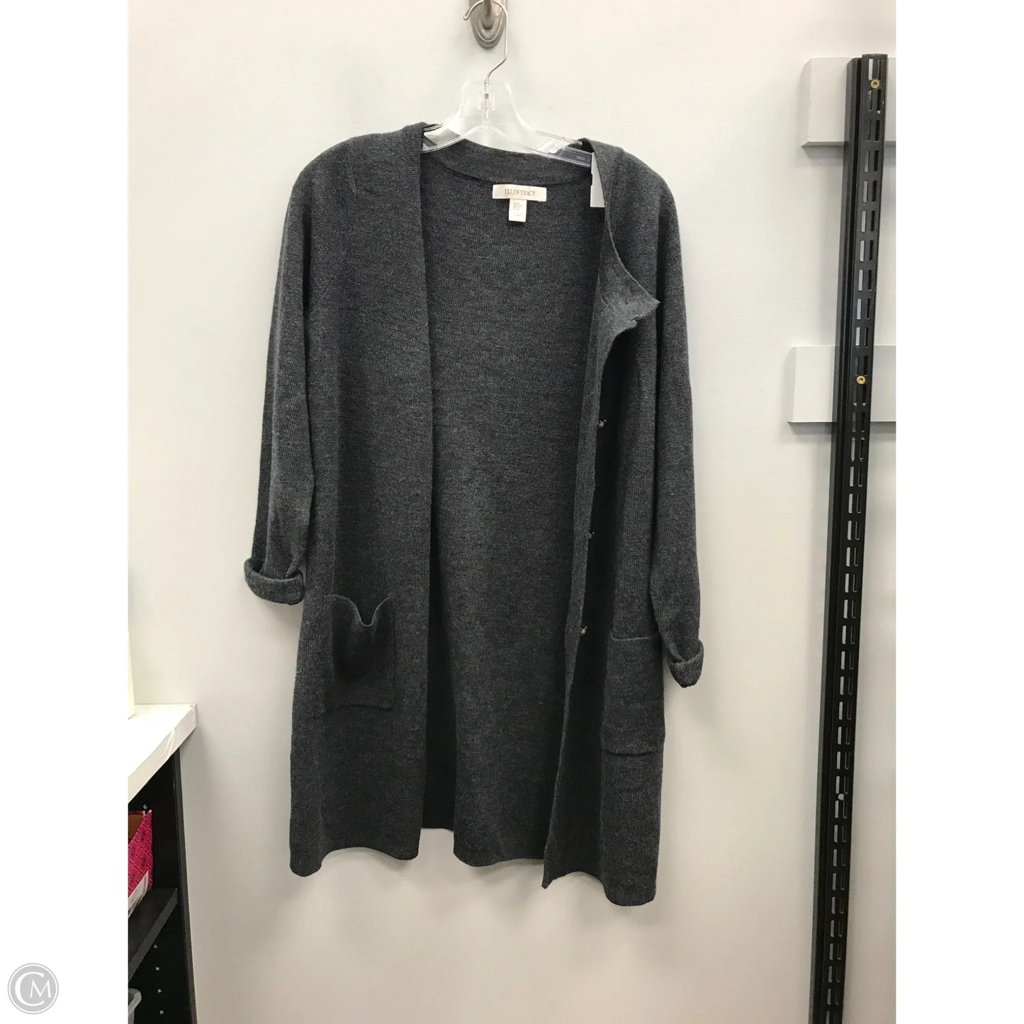 Cardigan By Ellen Tracy In Grey, Size: M