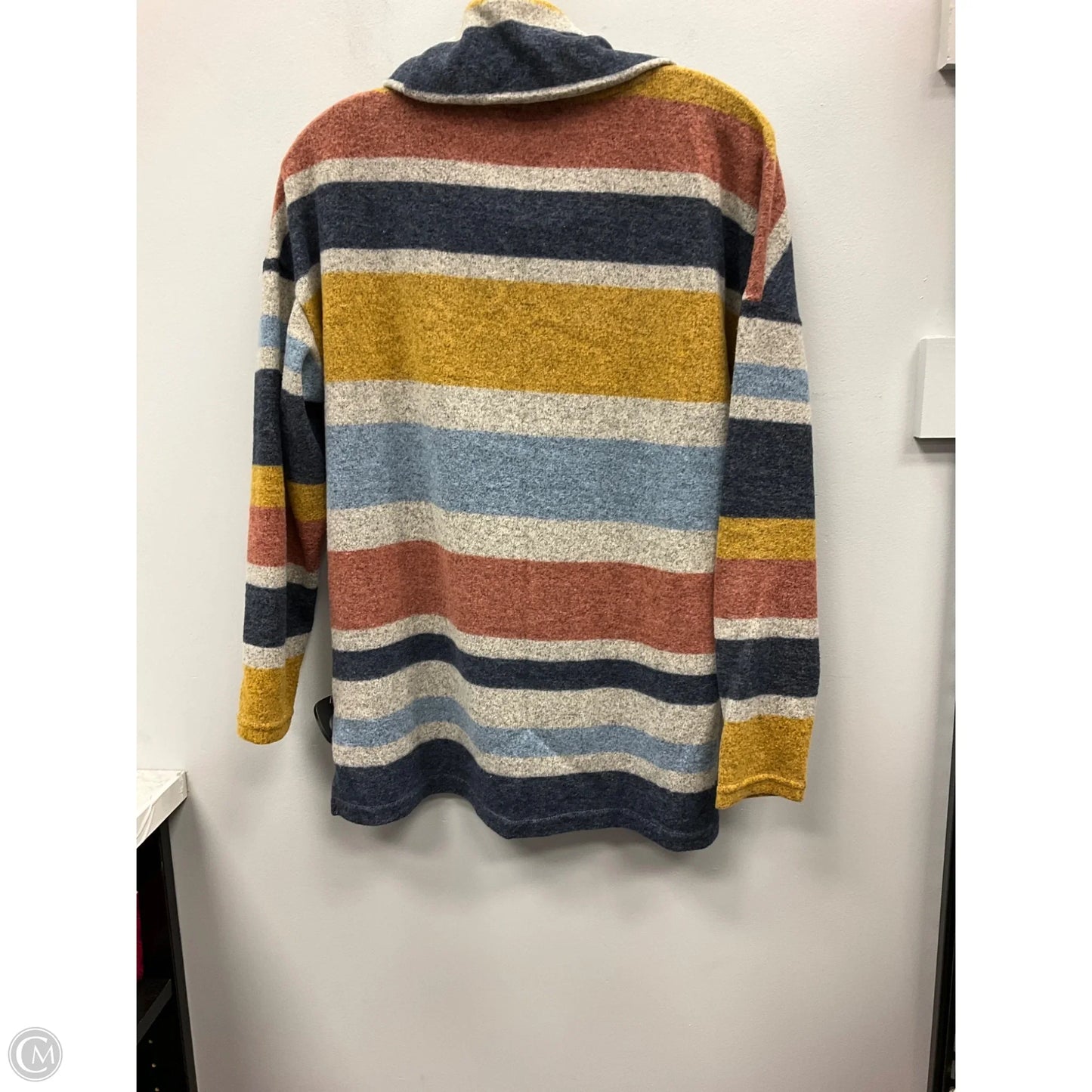 Top Long Sleeve By Tribal In Striped Pattern, Size: M