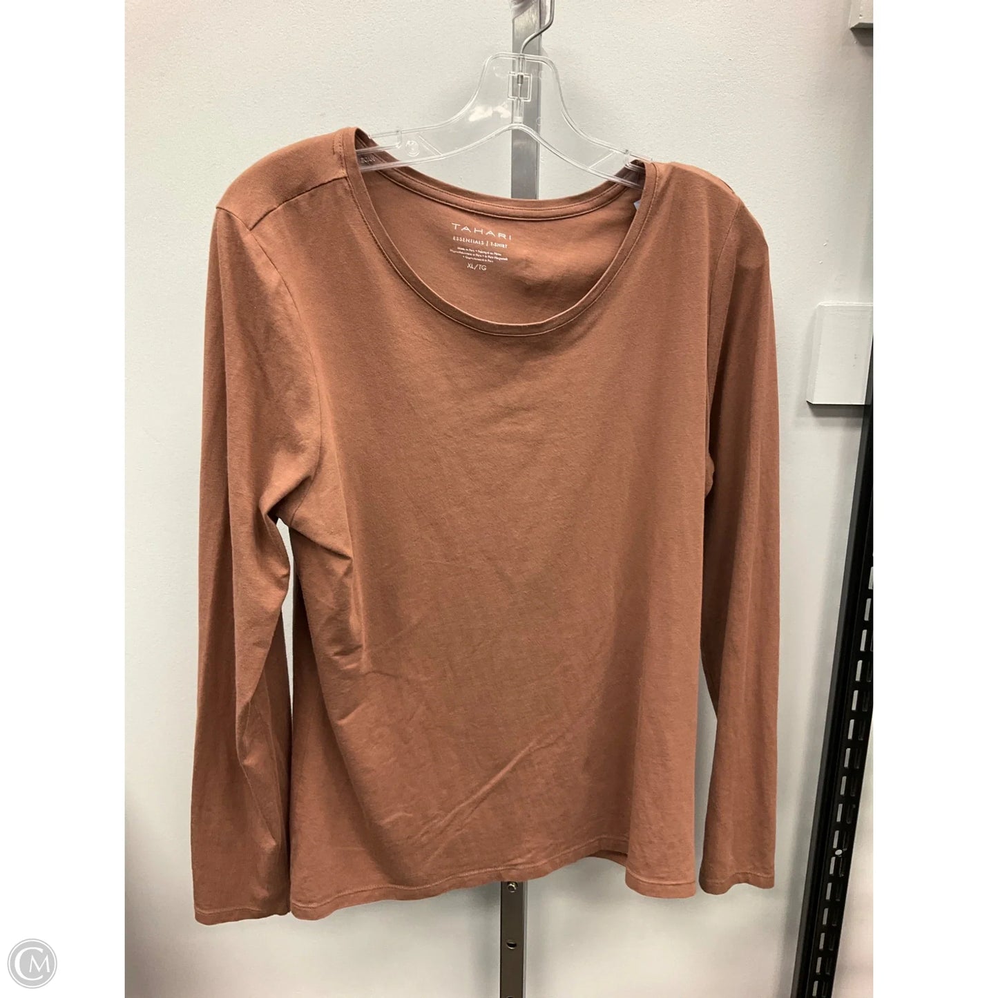 Top Long Sleeve By Tahari In Brown, Size: Xl