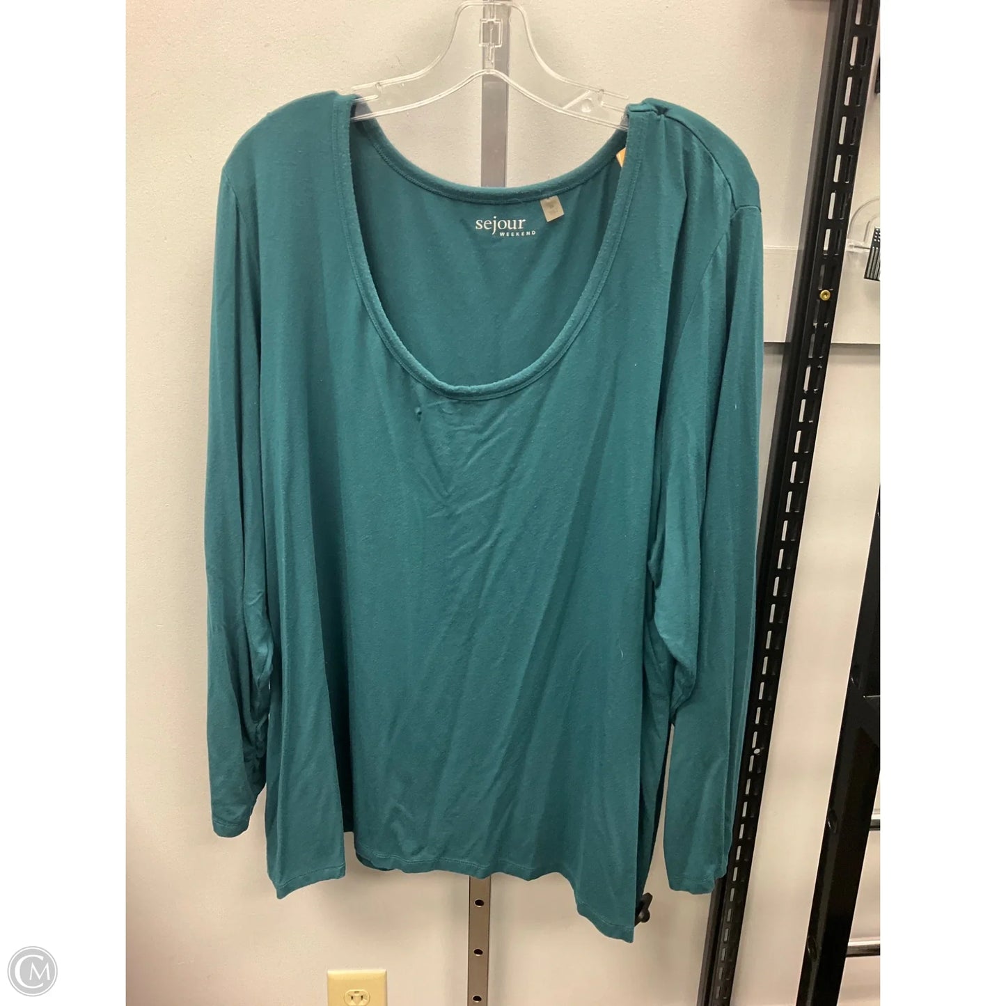 Top Long Sleeve By Sejour In Teal, Size: 3x