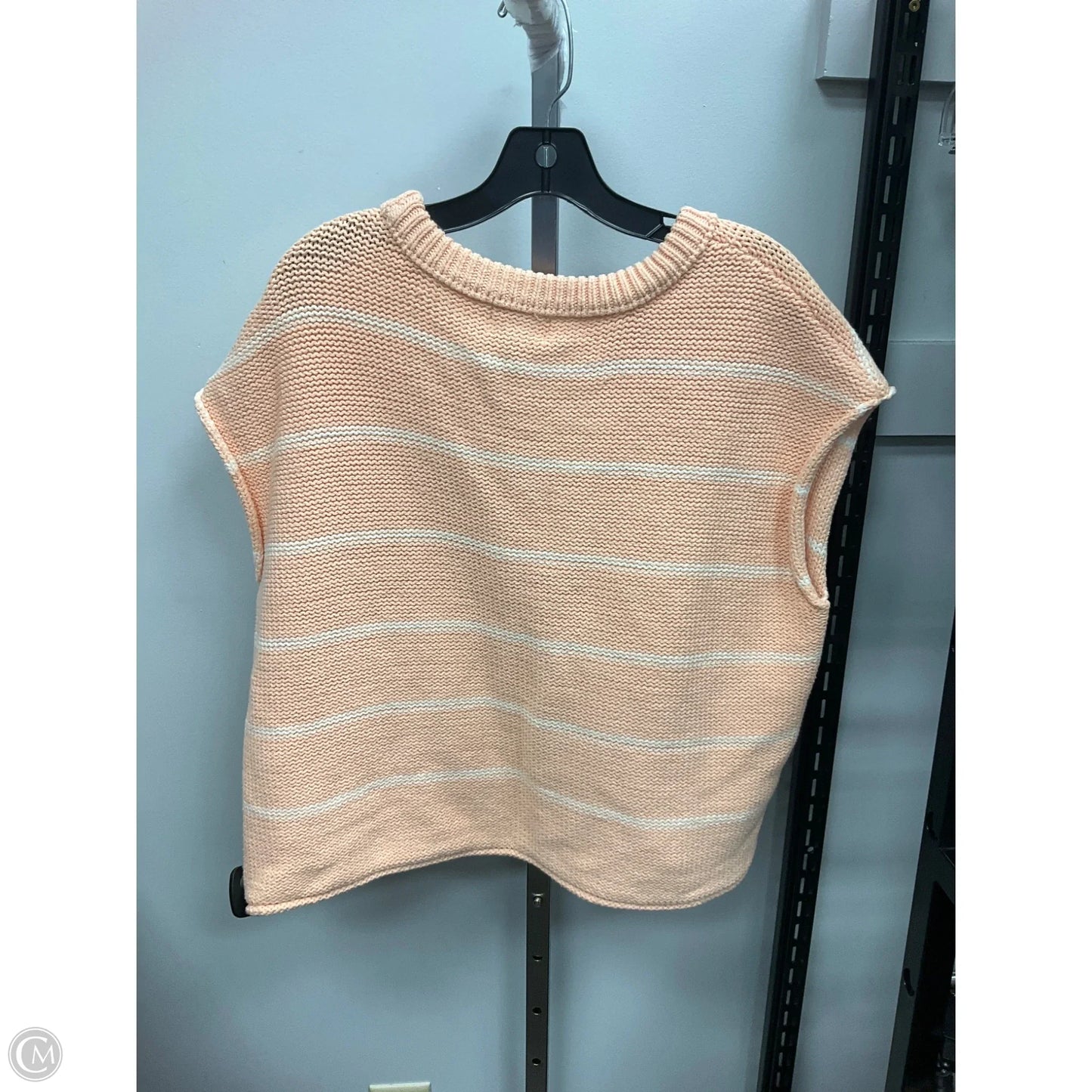 Vest Sweater By Universal Thread In Orange & White, Size: M