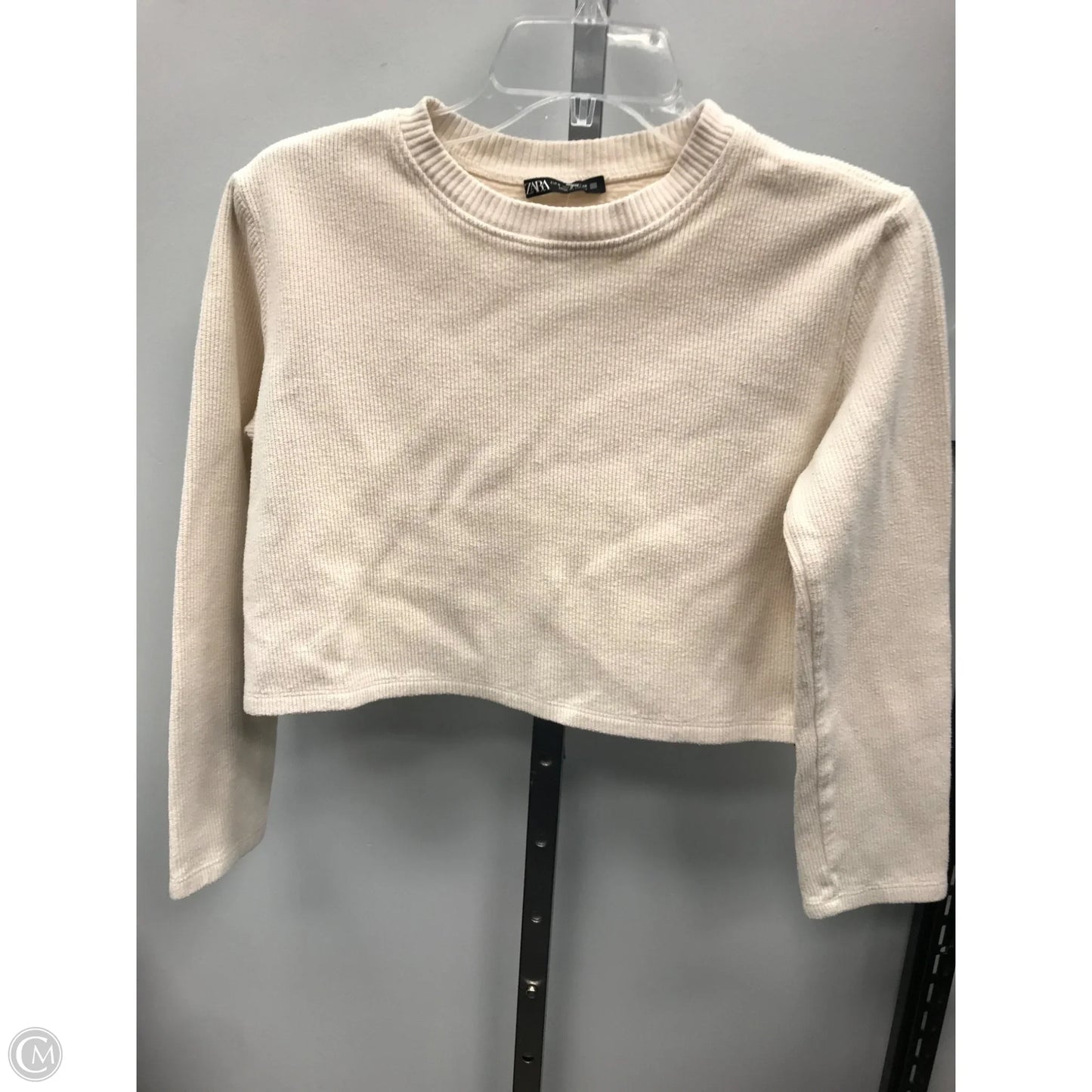Top Long Sleeve By Zara In Beige, Size: S