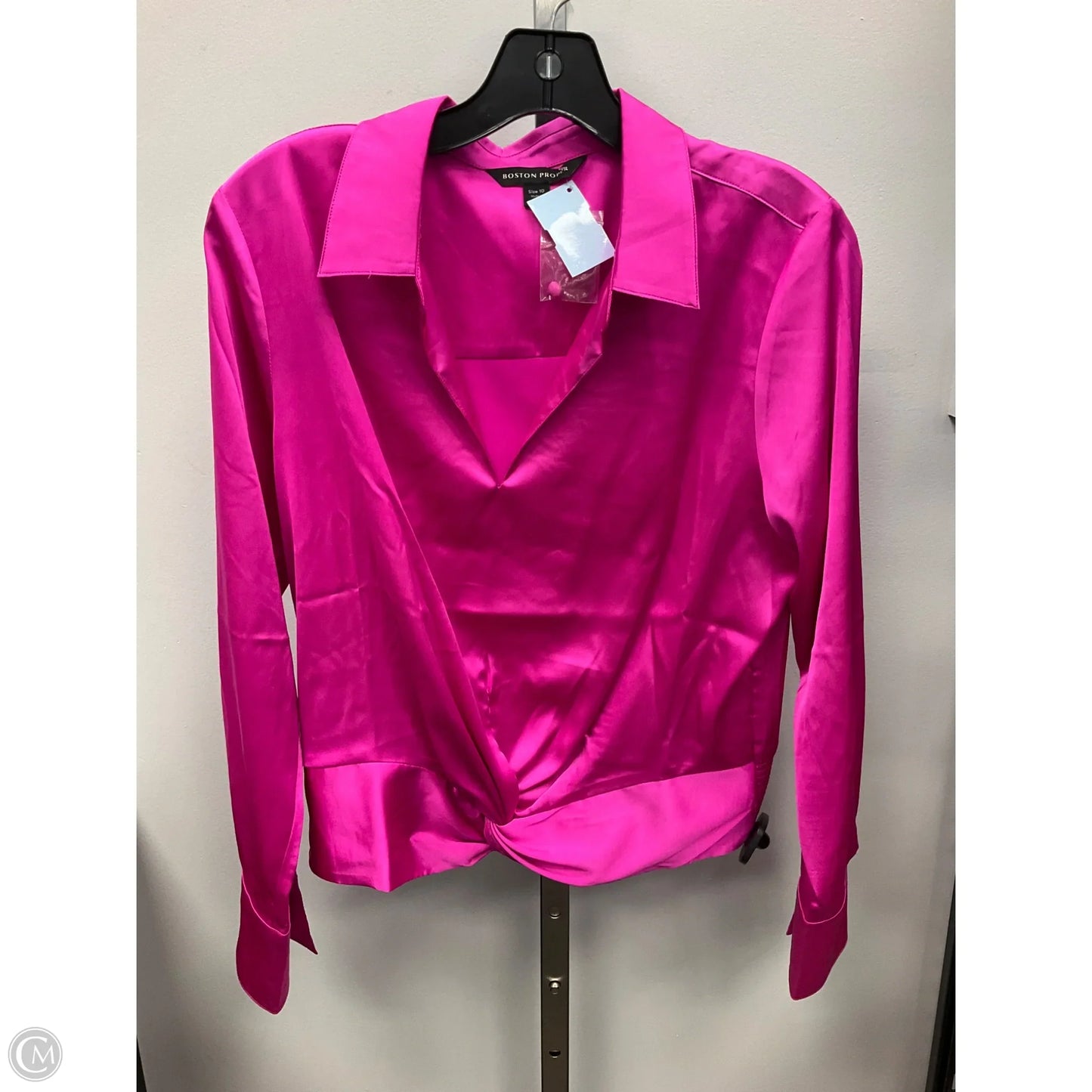 Top Long Sleeve By Boston Proper In Pink, Size: 10