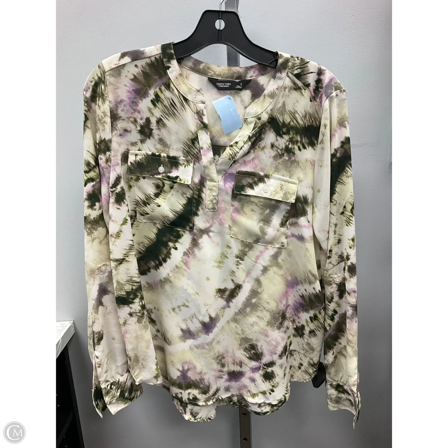 Top Long Sleeve By Simply Vera In Green & Purple, Size: S