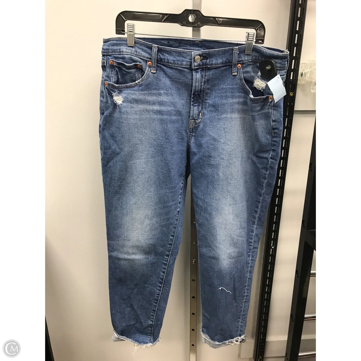 Jeans Cropped By Gap In Blue Denim, Size: 14