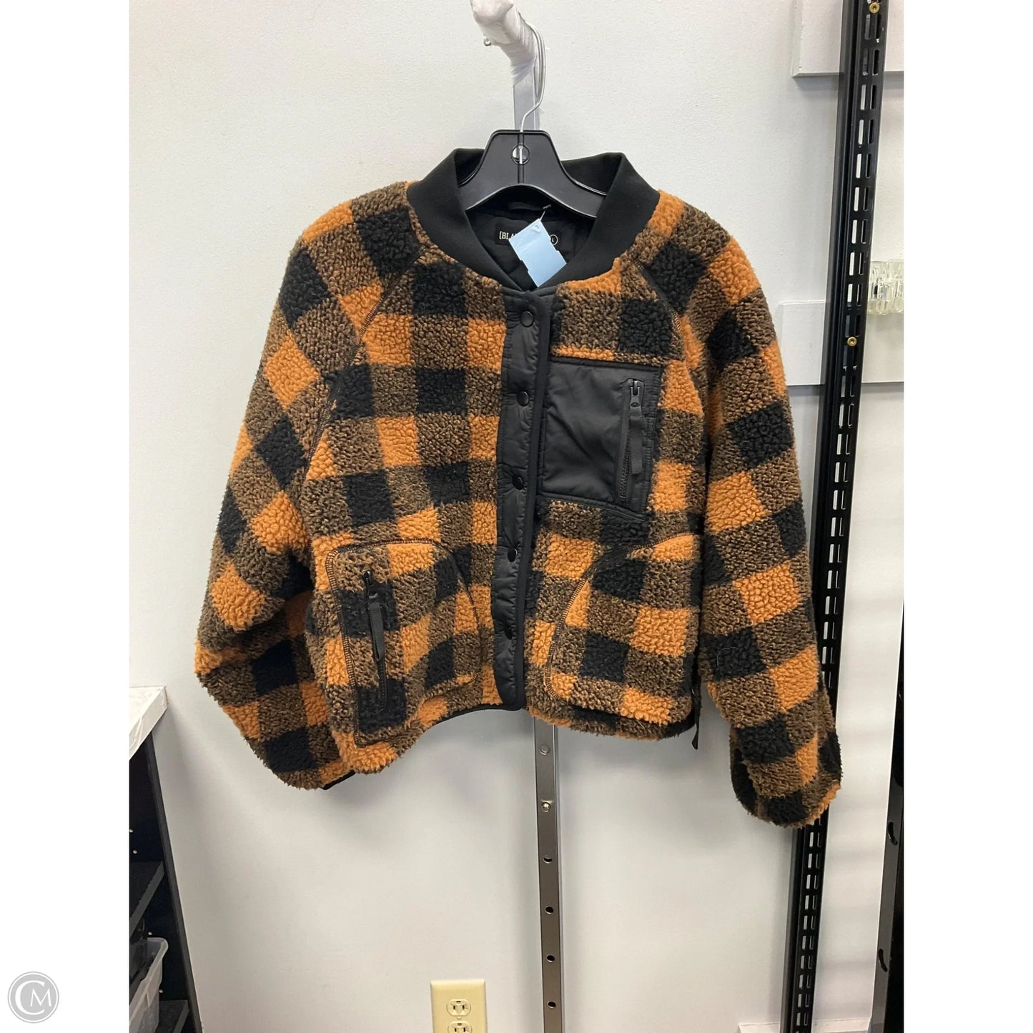 Jacket Faux Fur & Sherpa By Blanknyc In Checkered Pattern, Size: L