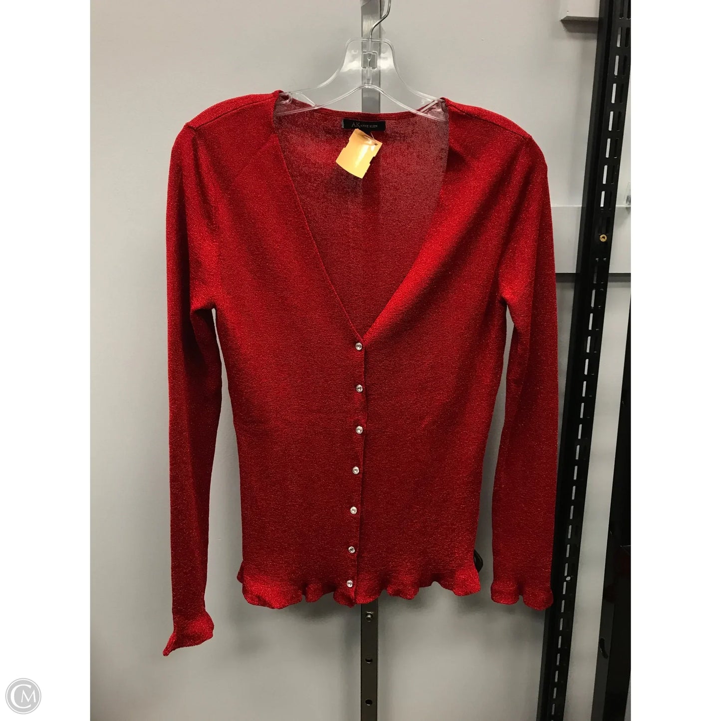Top Long Sleeve By Anne Klein In Red, Size: S