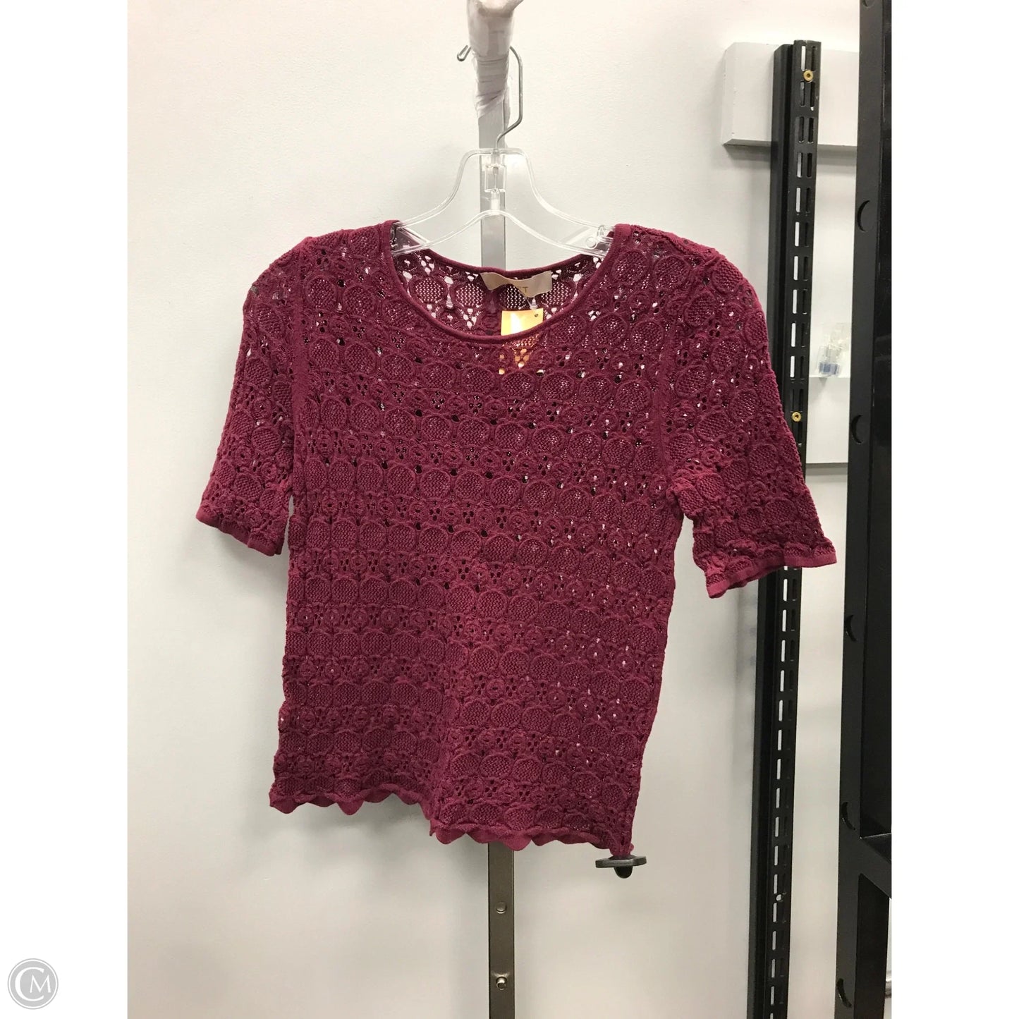 Top Short Sleeve By Loft In Maroon, Size: Xs