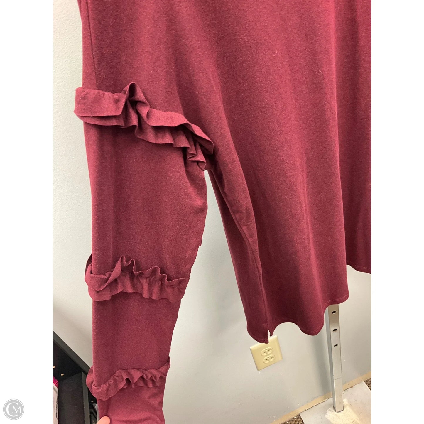 Top Long Sleeve By Catherine Malandrino In Maroon, Size: Sp