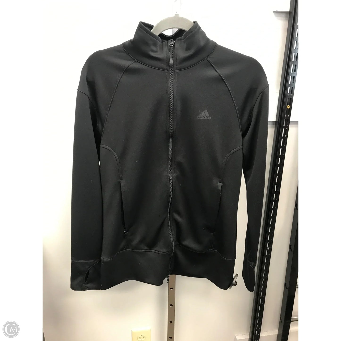 Athletic Jacket By Adidas In Black, Size: M