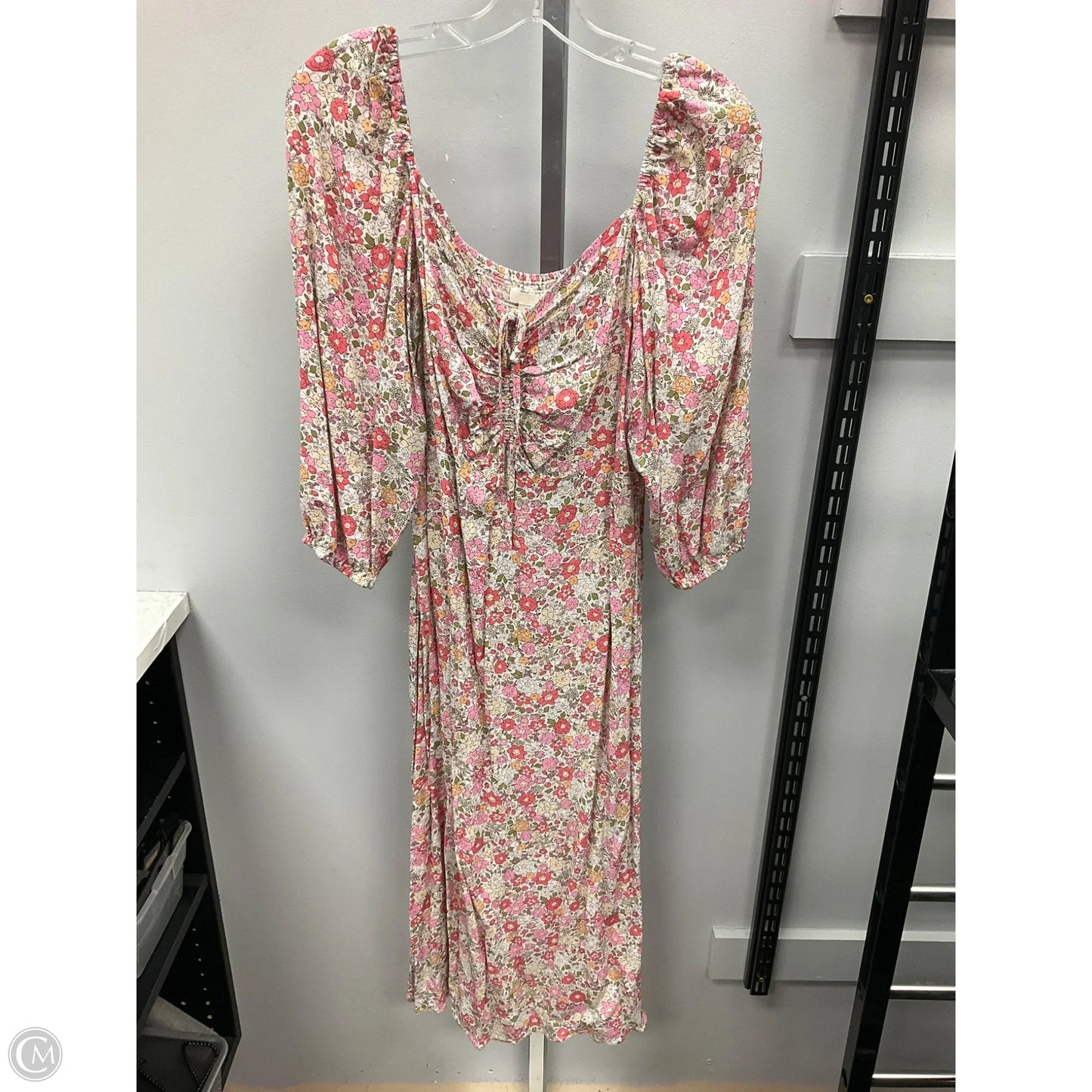 Dress Casual Midi By H&m In Floral Print, Size: L