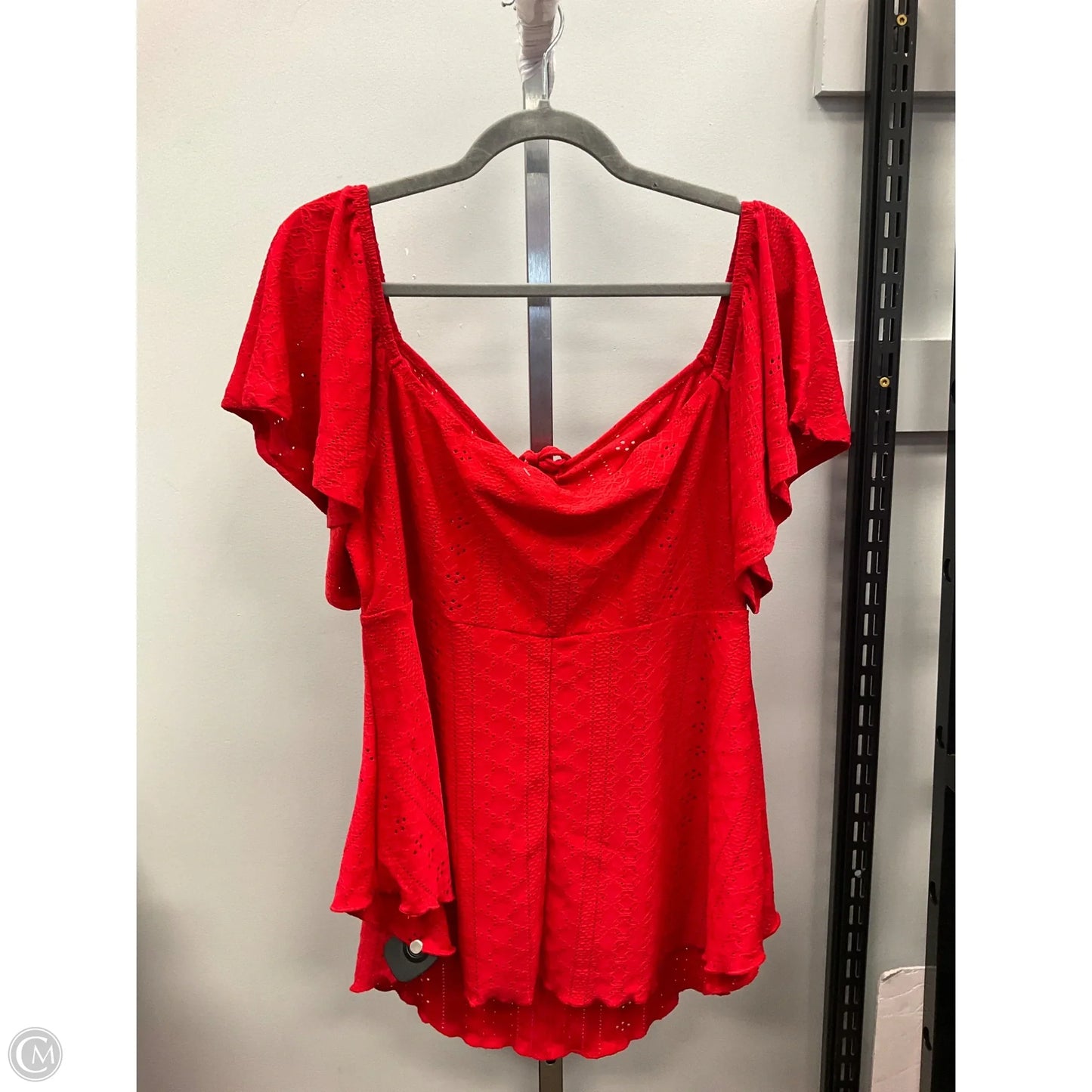 Top Short Sleeve By Shein In Red, Size: 3x