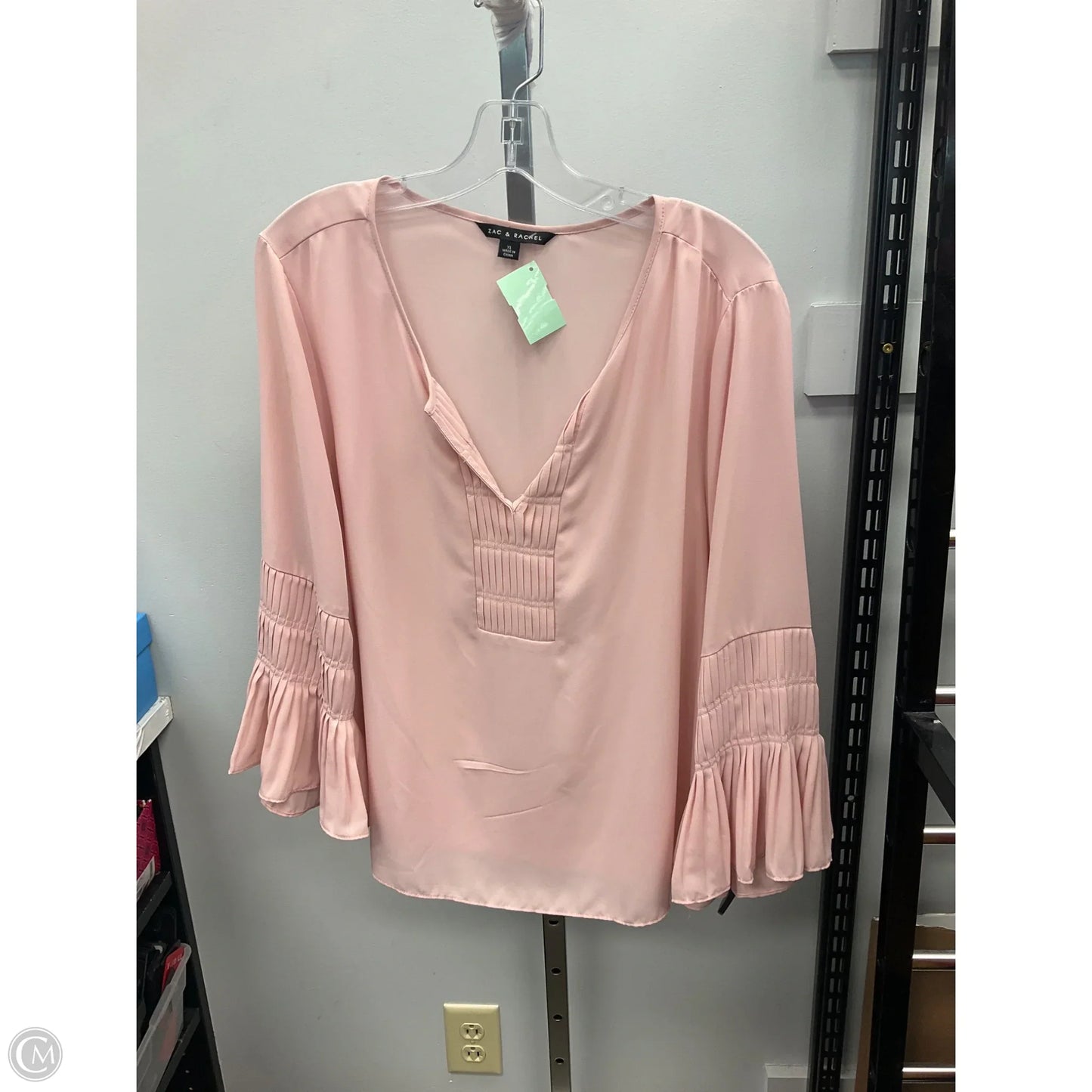 Top 3/4 Sleeve By Zac And Rachel In Pink, Size: Xl
