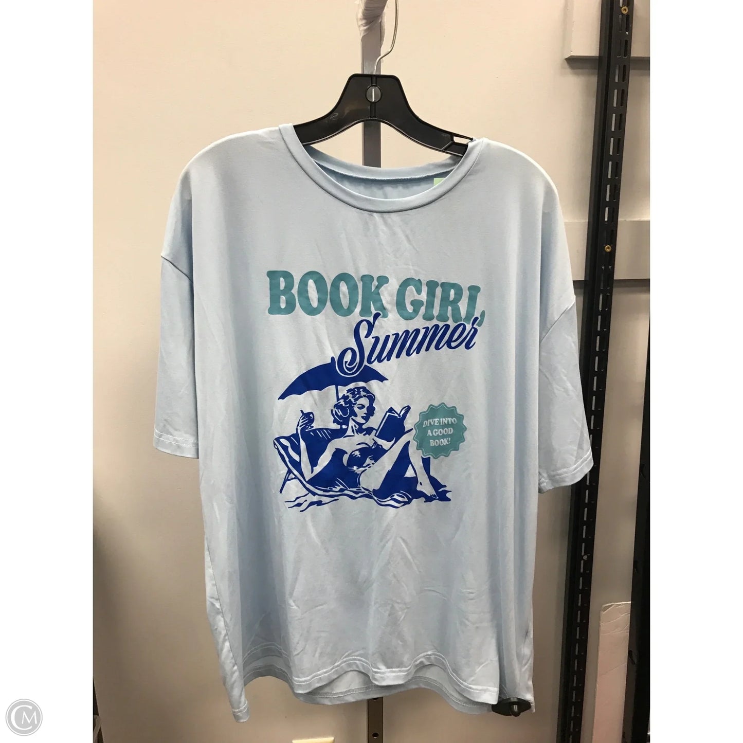 Top Short Sleeve By Shein In Blue, Size: Xl