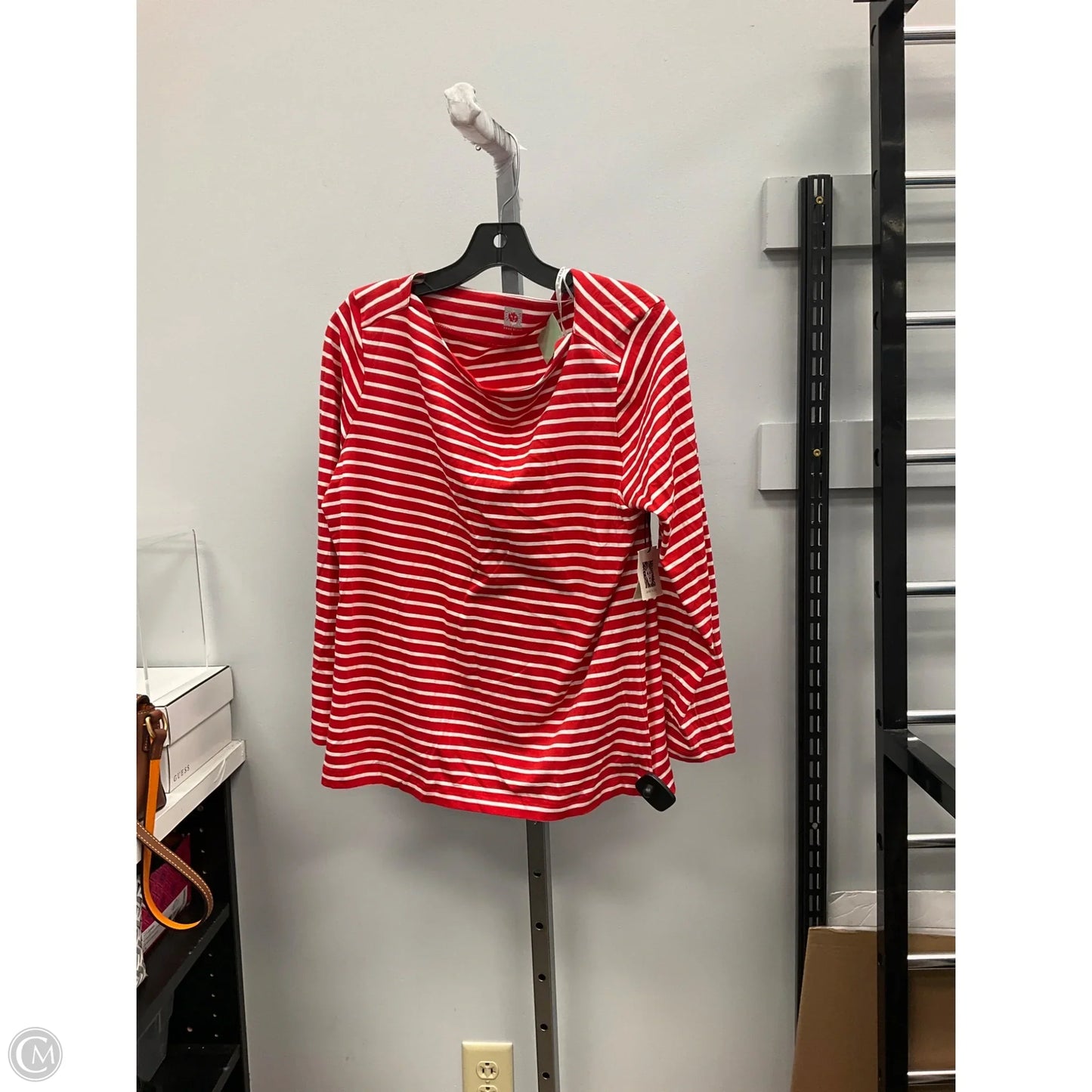 Top Long Sleeve By Anne Klein In Striped Pattern, Size: L